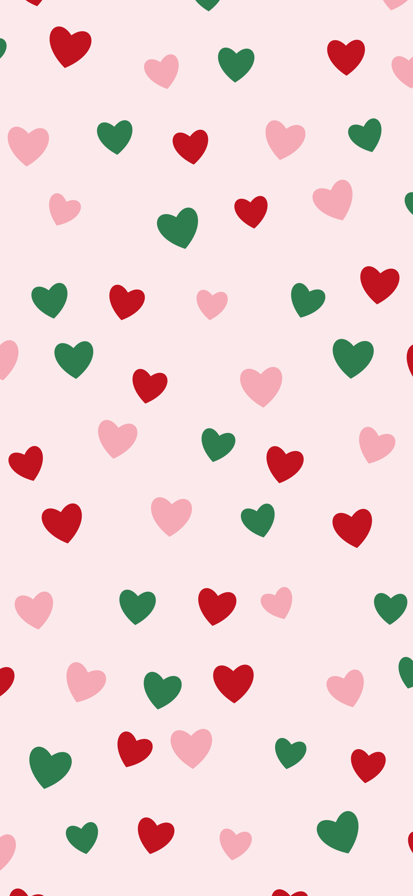 Cherry Red Heart Pattern wallpaper for iPhone and Android