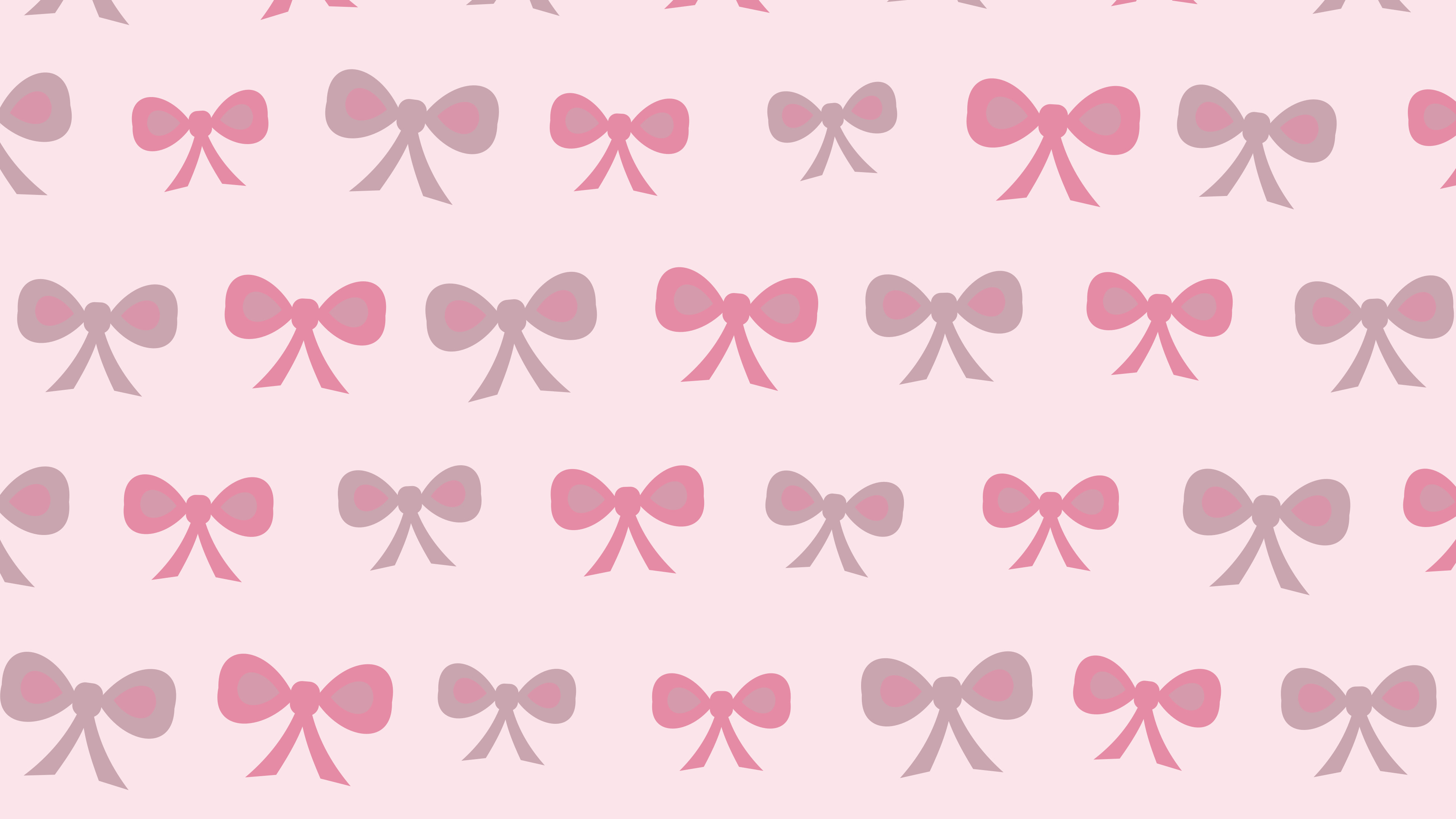 Coquette Pink Bow Pattern desktop wallpaper in 4K