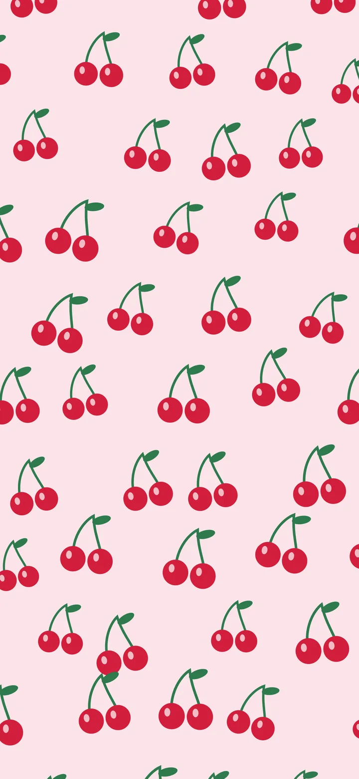 Coquette Pink Cherry Pattern wallpaper for iPhone and Android