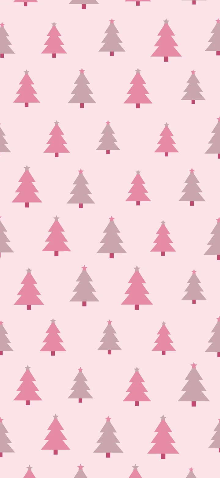 Coquette Pink Christmas Tree Pattern wallpaper for iPhone and Android