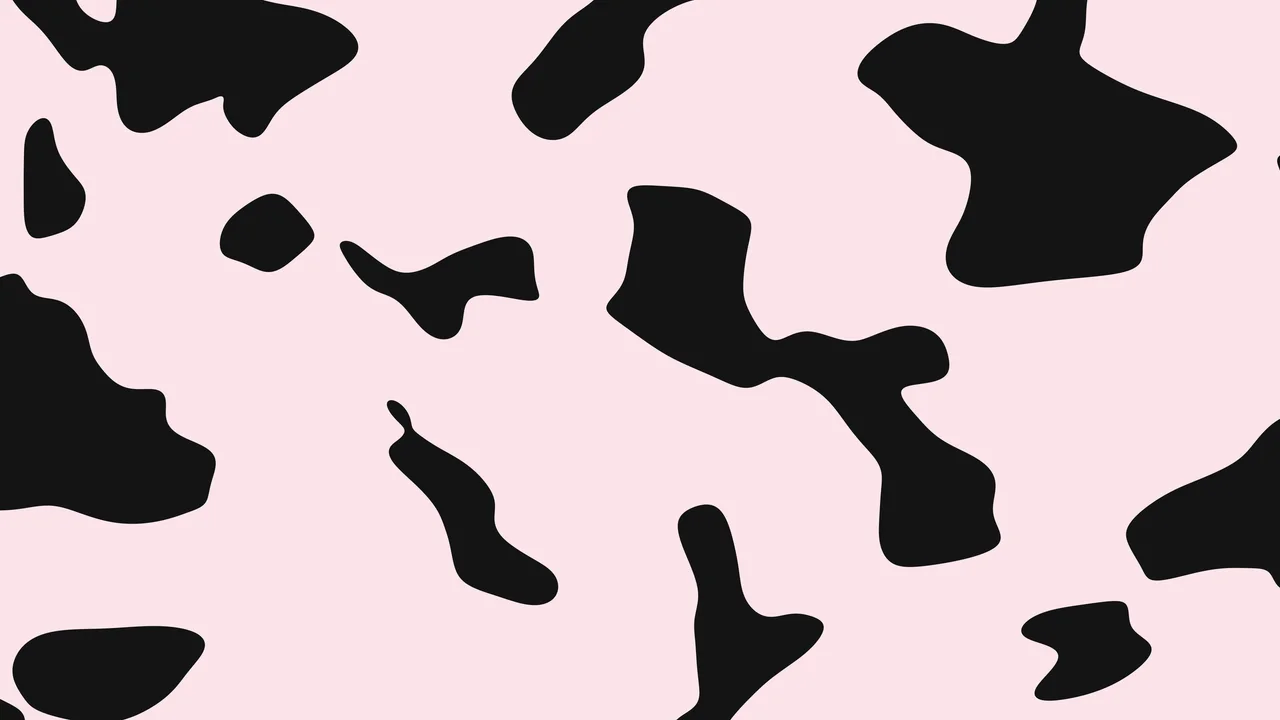 Coquette Pink Cow Print desktop wallpaper in 4K