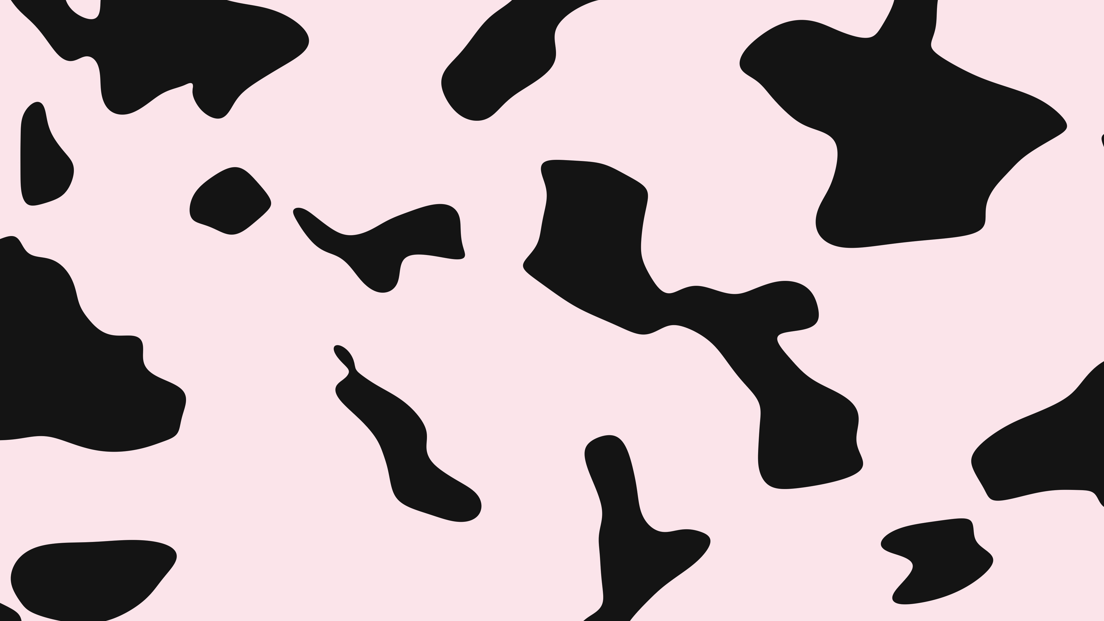 Coquette Pink Cow Print desktop wallpaper in 4K