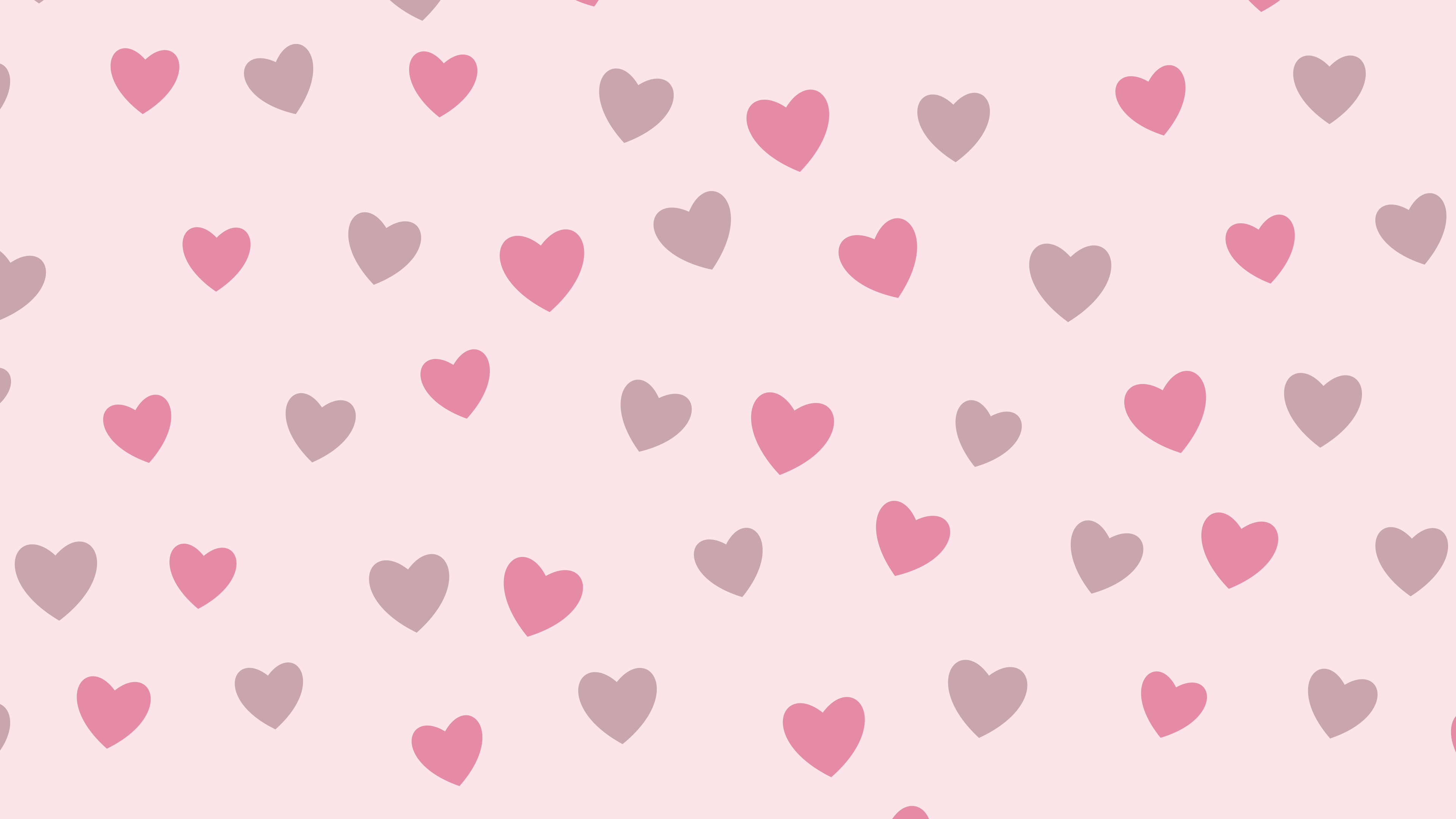 Coquette Pink Heart Pattern desktop wallpaper in 4K
