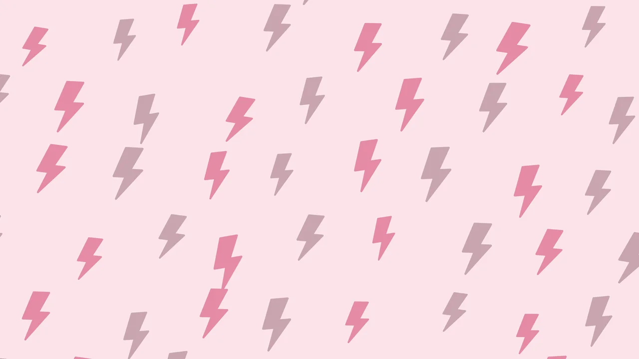 Coquette Pink Lightning Bolt Pattern desktop wallpaper in 4K