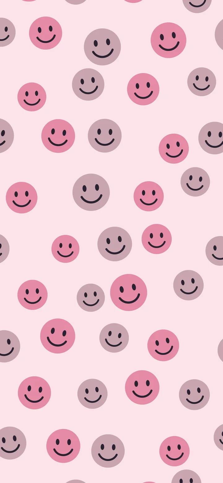 Coquette Pink Smiley Face Pattern wallpaper for iPhone and Android