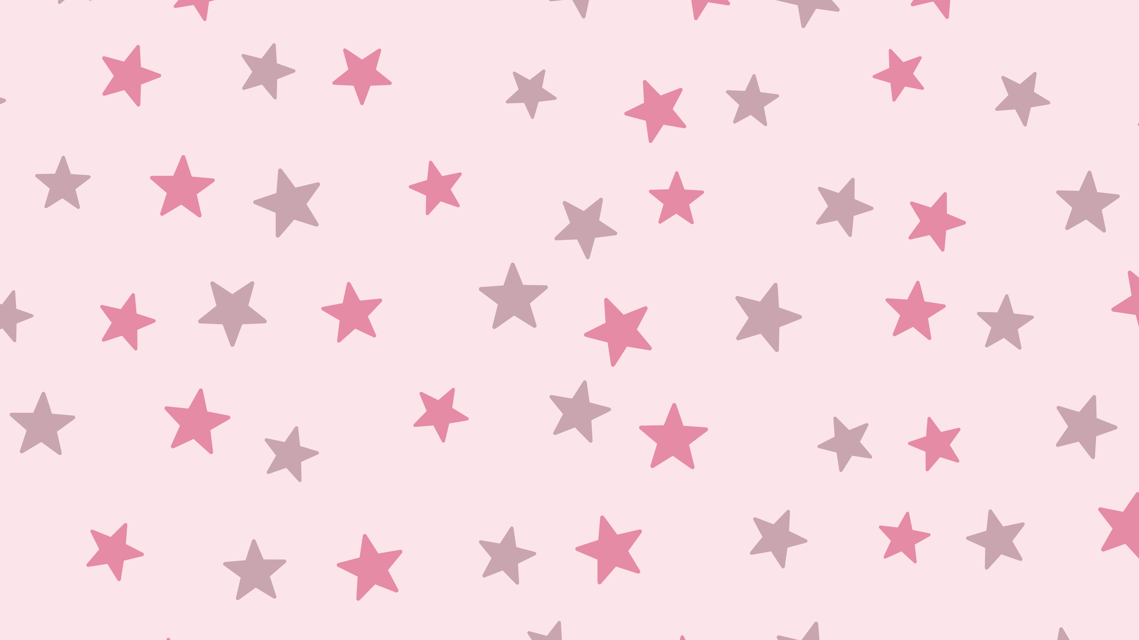 Coquette Pink Star Pattern desktop wallpaper in 4K