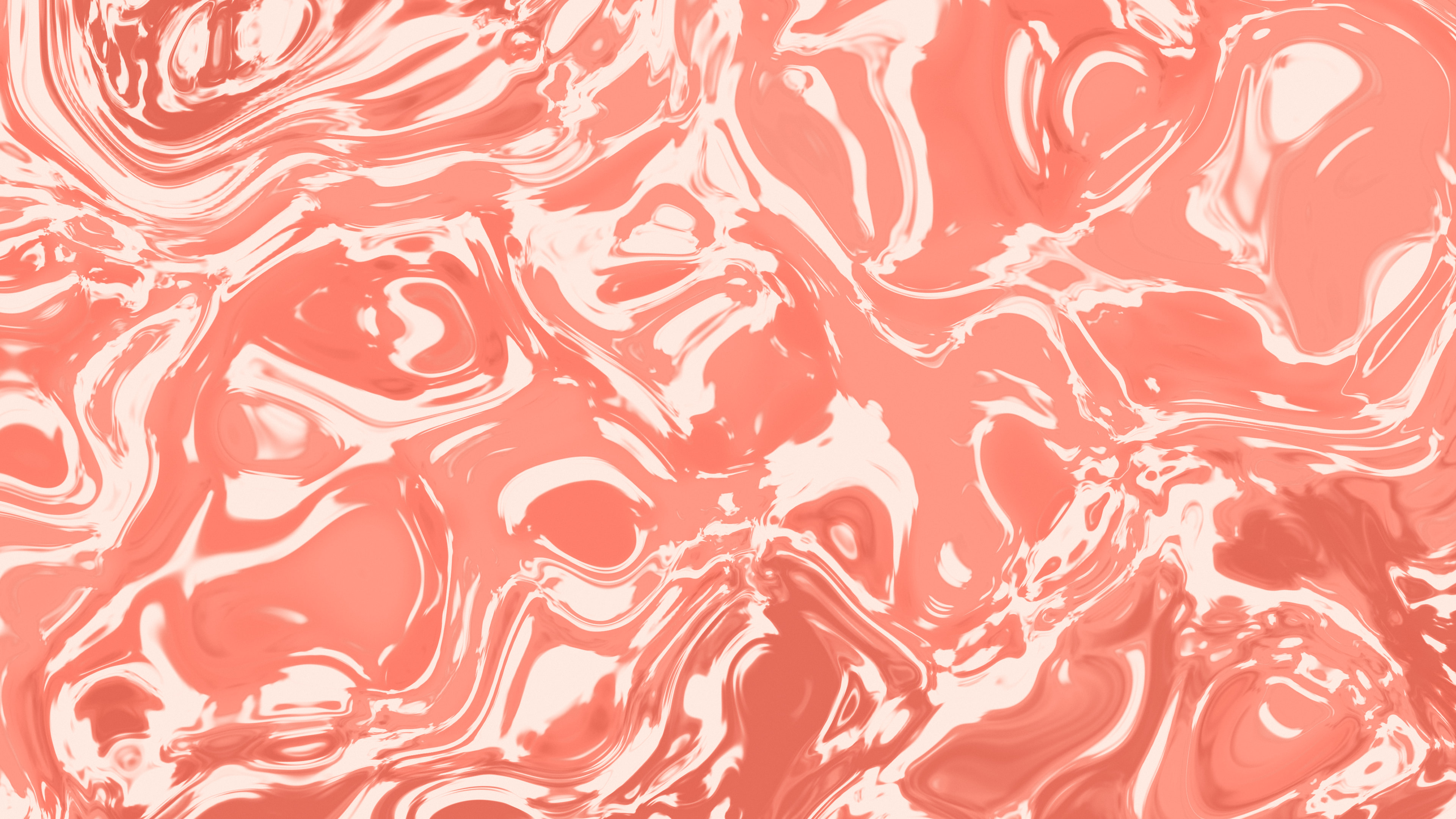 Coral and Cream Liquid Marble desktop wallpaper in 4K