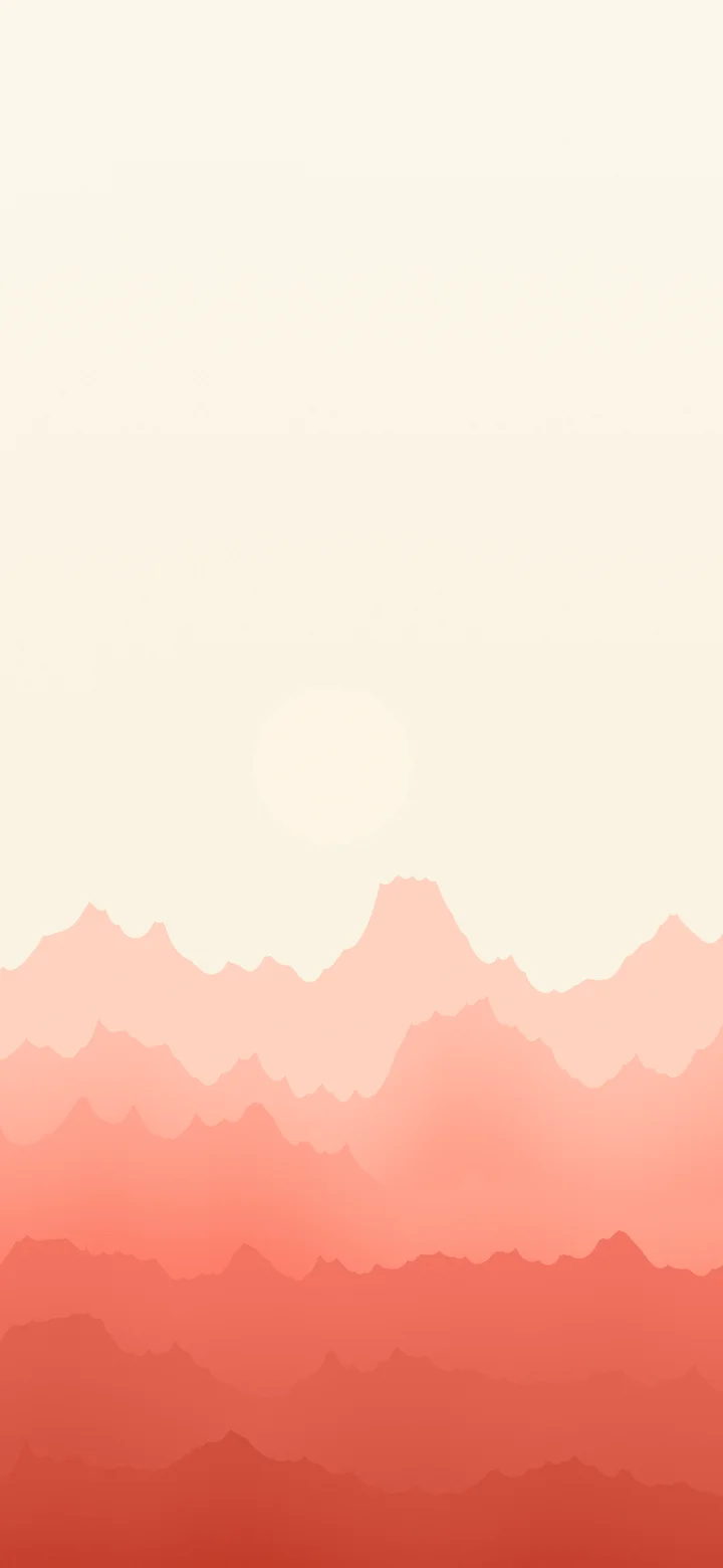 Coral and Cream Minimalist Mountain Landscape wallpaper for iPhone and Android