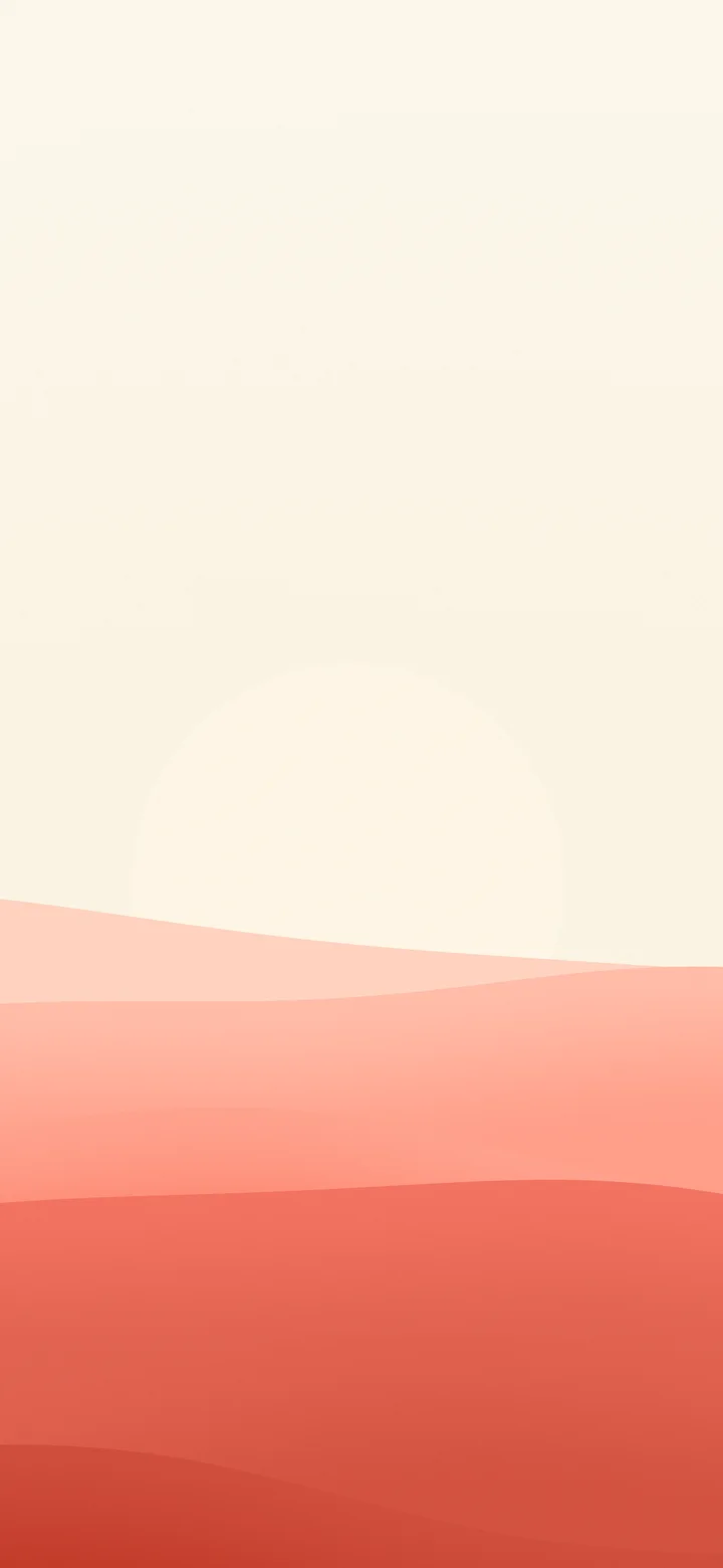Coral and Cream Minimalist Sunset Hills wallpaper for iPhone and Android
