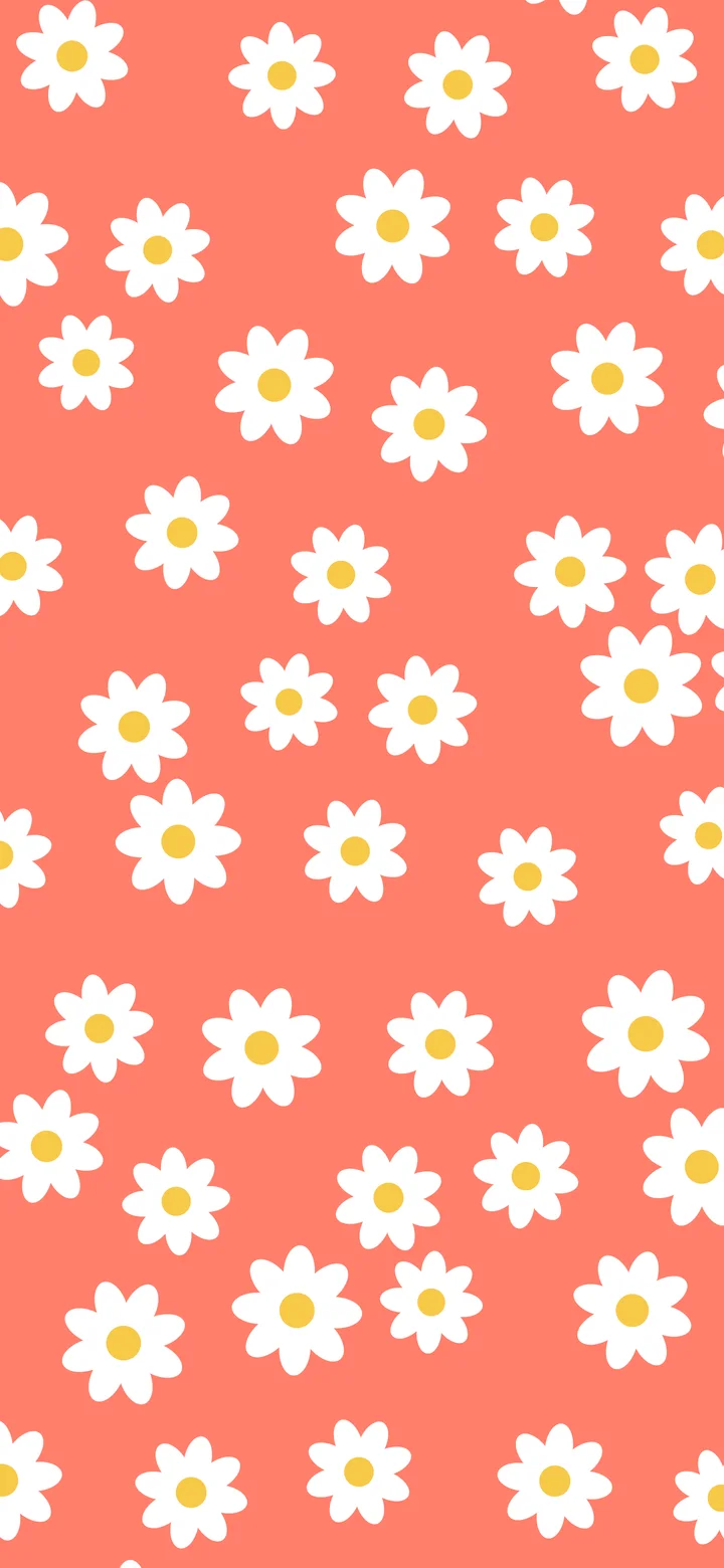 Coral Daisy Flower Pattern wallpaper for iPhone and Android