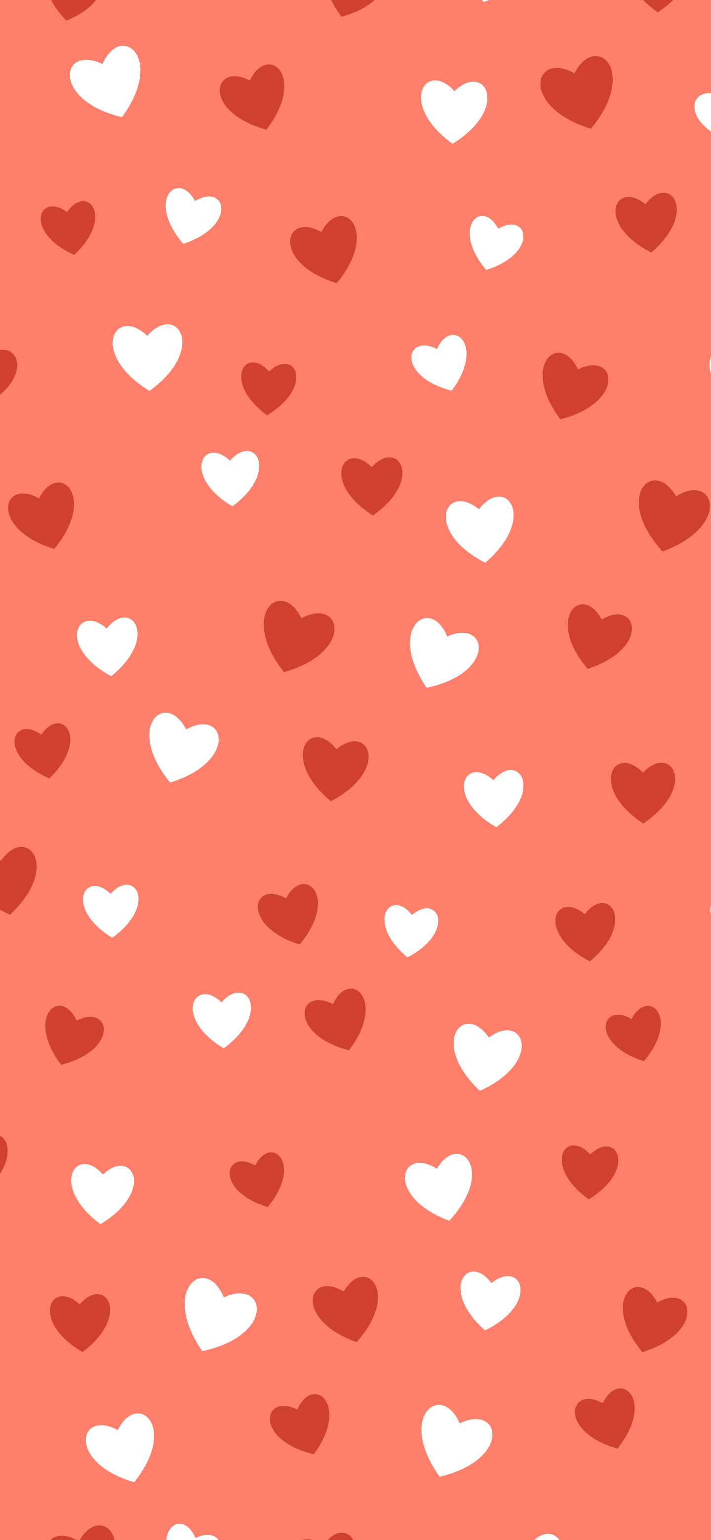 Coral Heart Pattern wallpaper for iPhone and Android