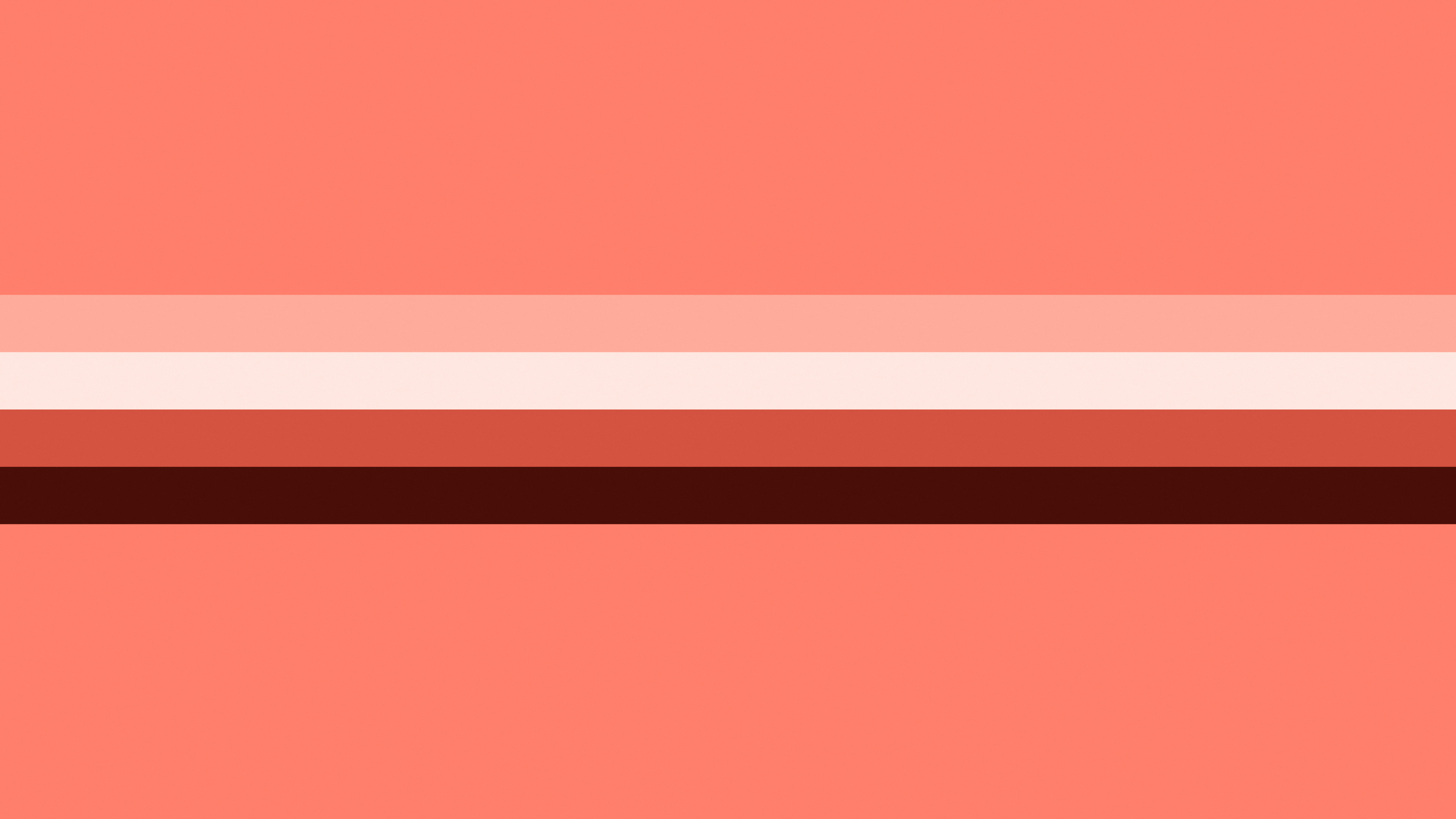 Coral Retro Stripe desktop wallpaper in 4K