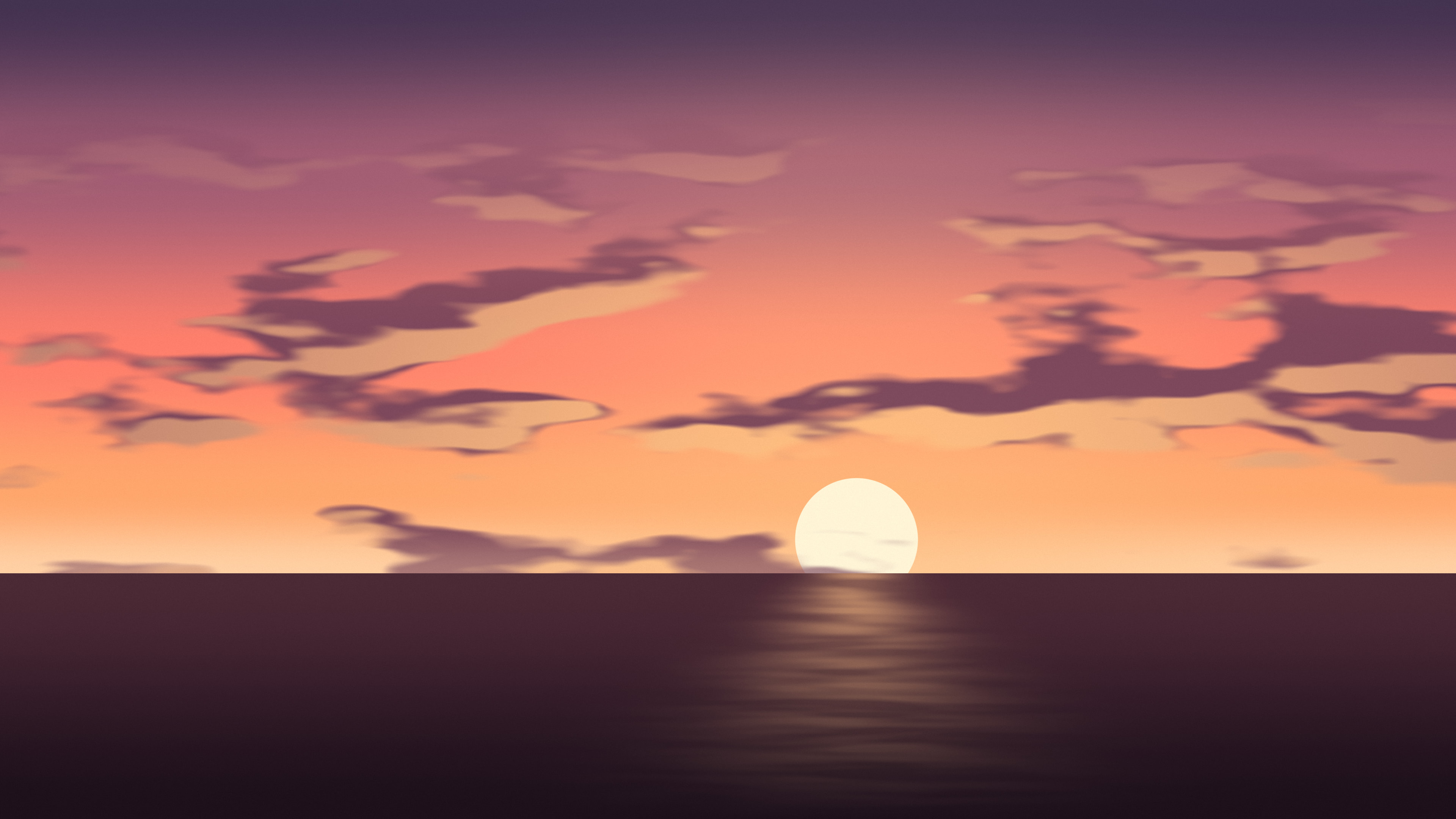 Coral Sunset Sky desktop wallpaper in 4K
