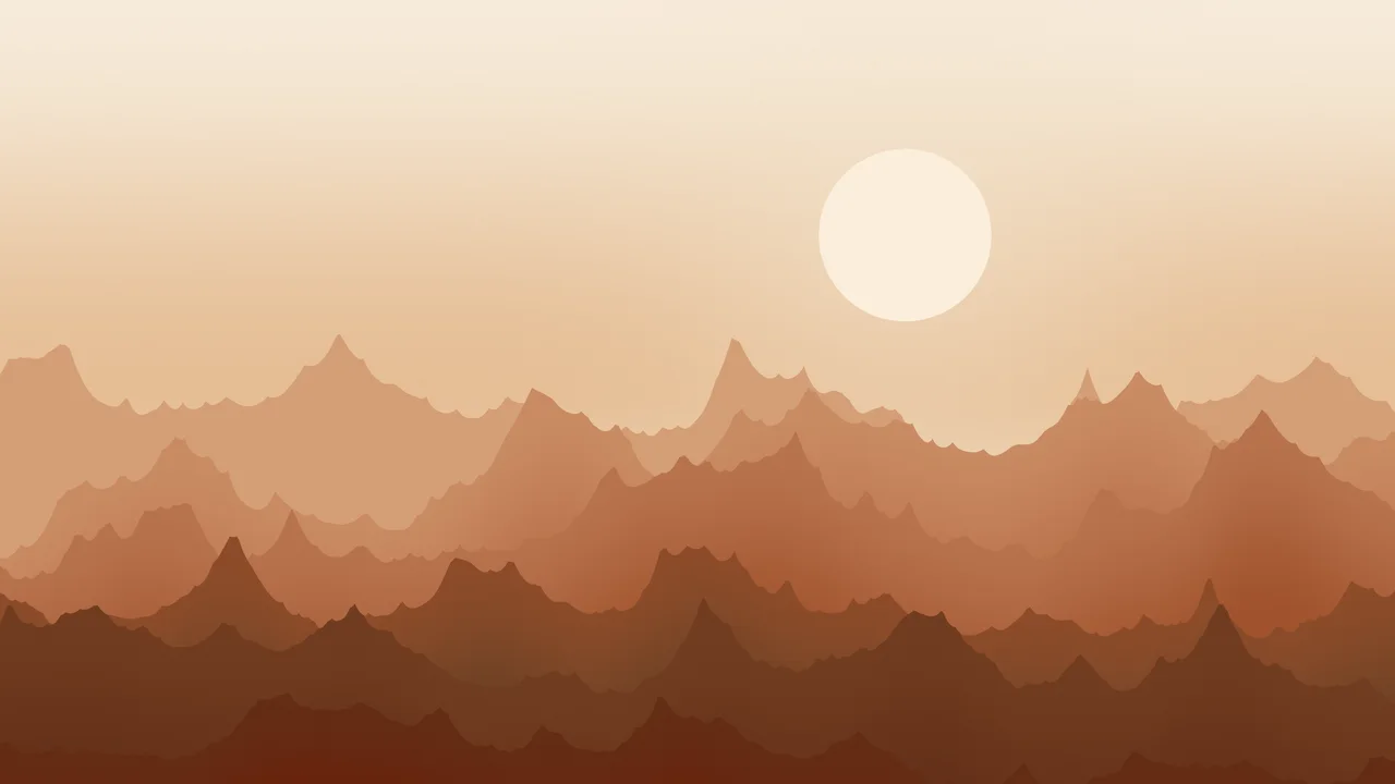 Cozy Fall Minimalist Mountain Landscape desktop wallpaper in 4K