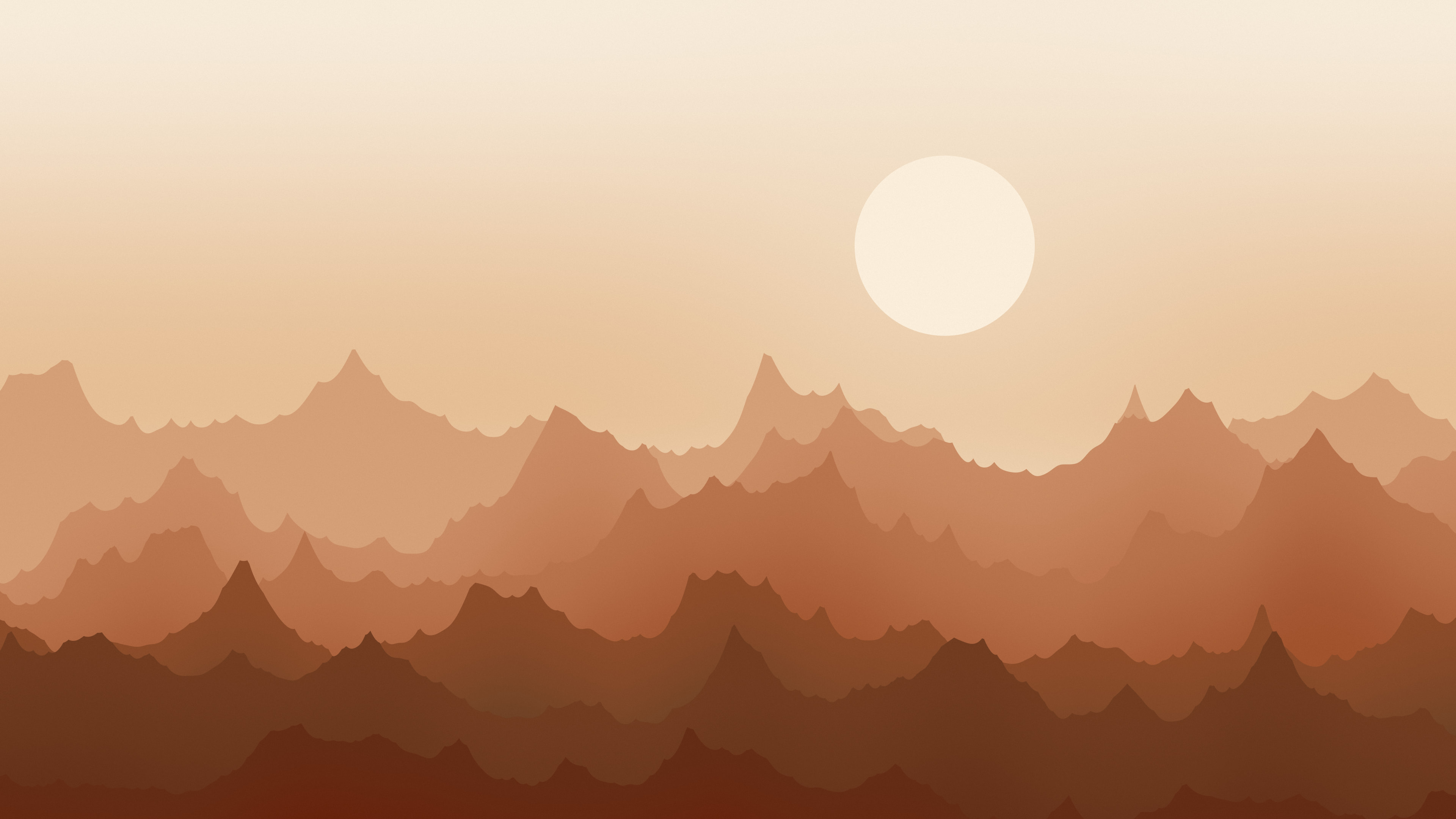 Cozy Fall Minimalist Mountain Landscape desktop wallpaper in 4K