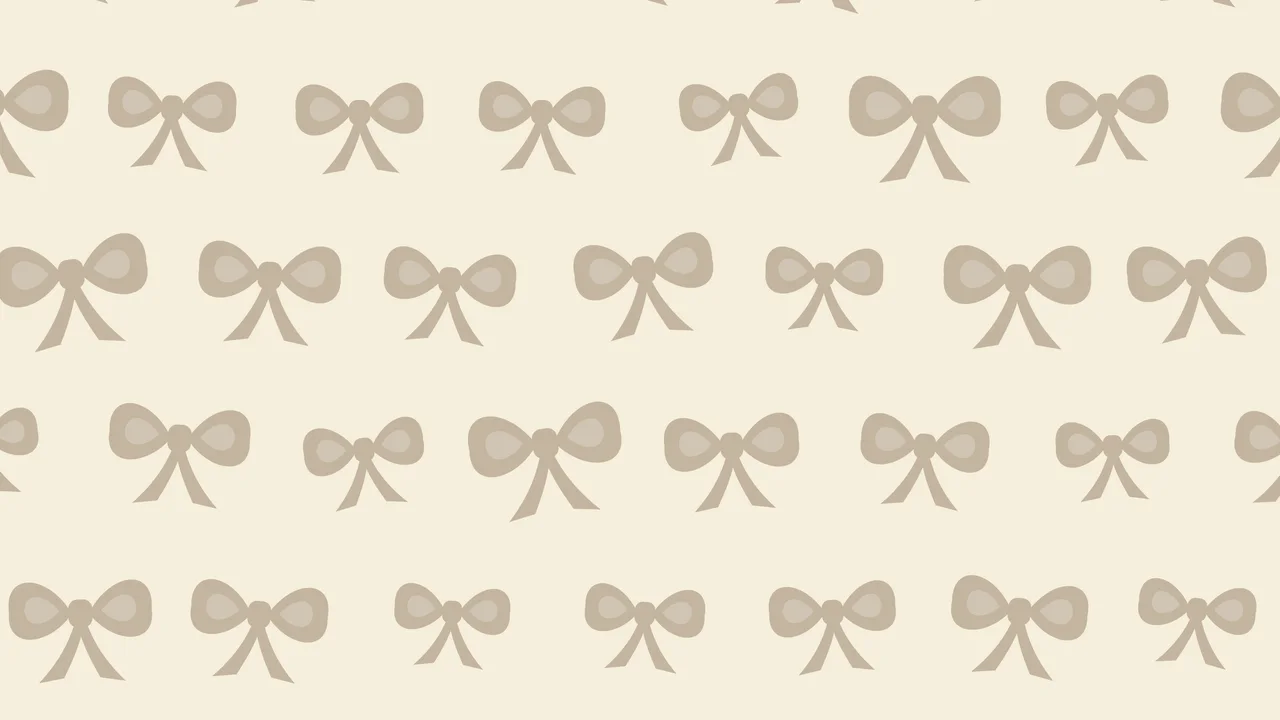 Cream and Beige Bow Pattern desktop wallpaper in 4K
