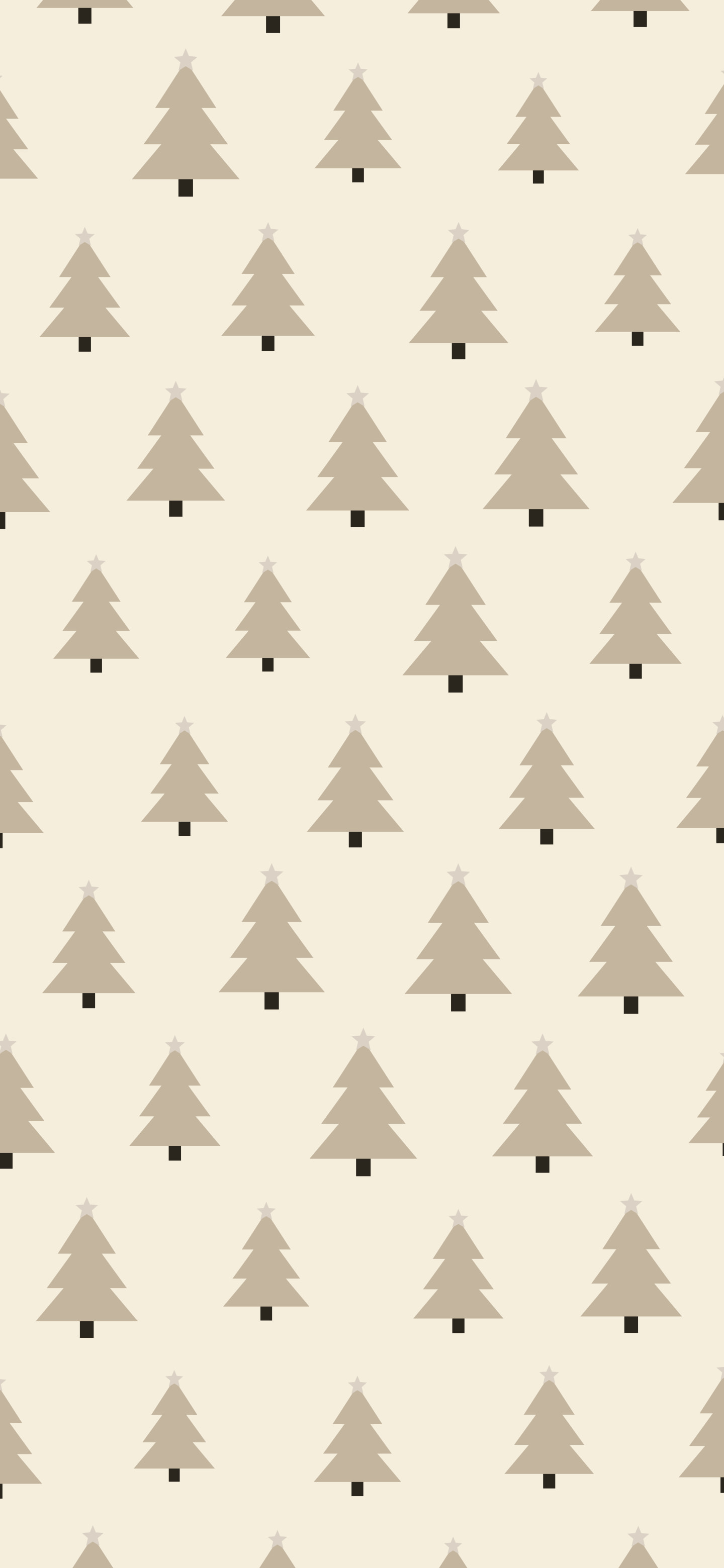 Cream and Beige Christmas Tree Pattern wallpaper for iPhone and Android