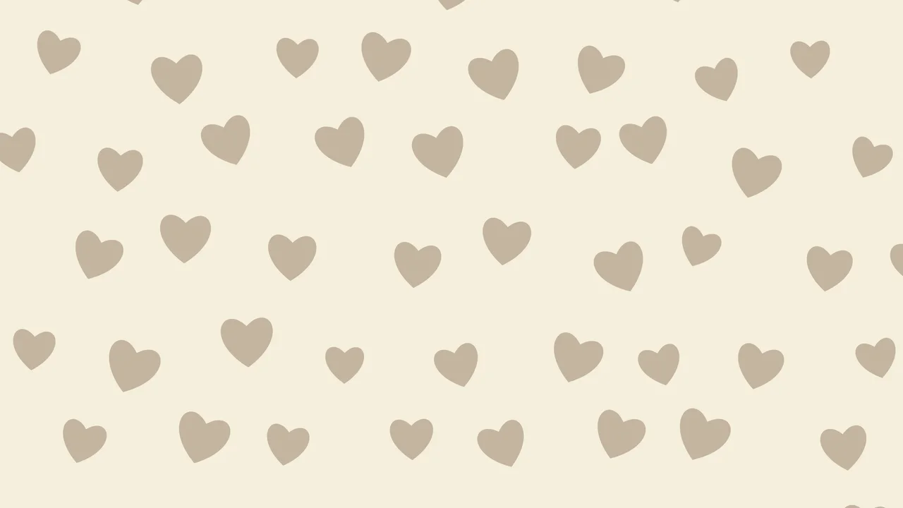 Cream and Beige Heart Pattern desktop wallpaper in 4K
