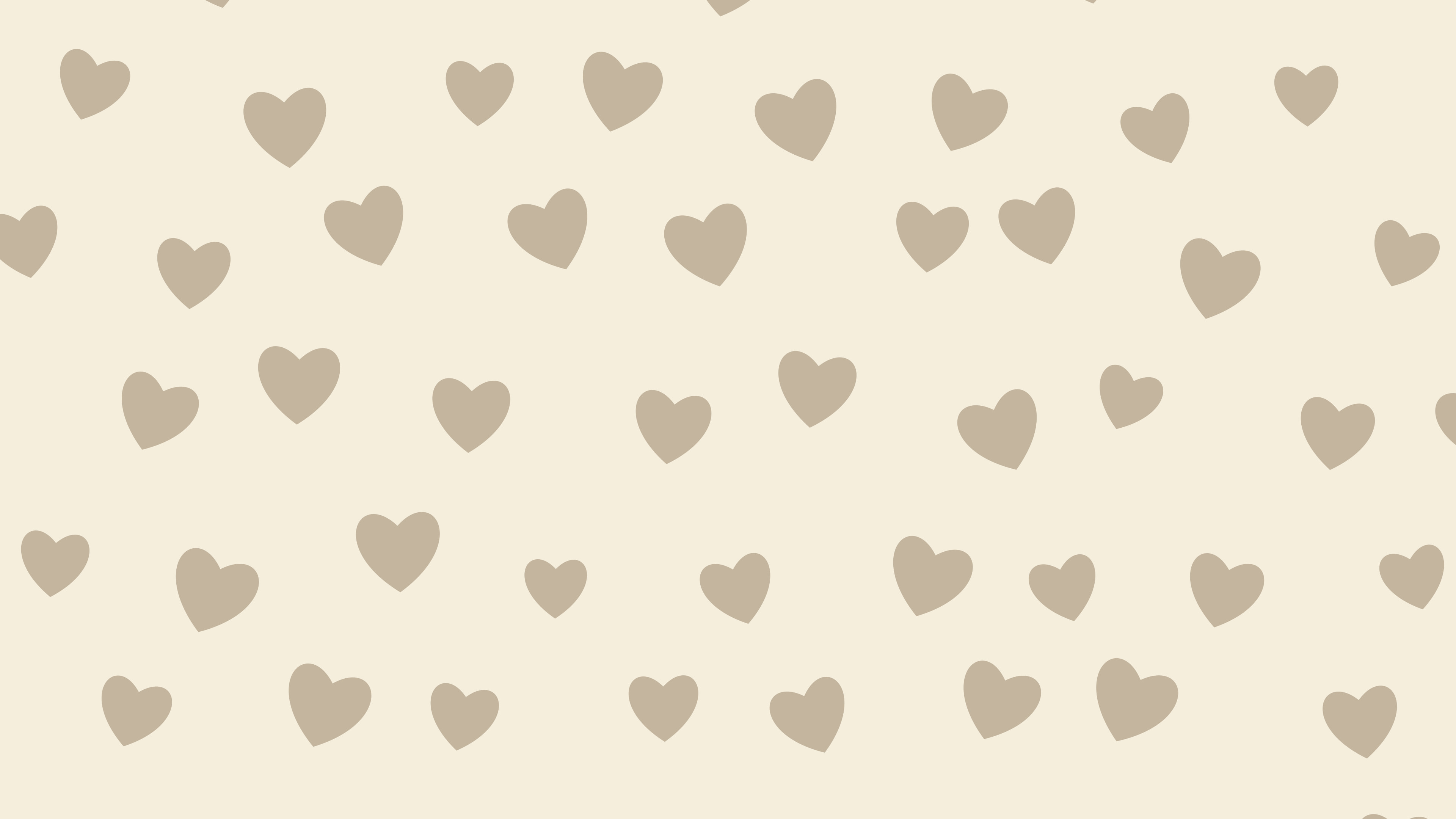 Cream and Beige Heart Pattern desktop wallpaper in 4K