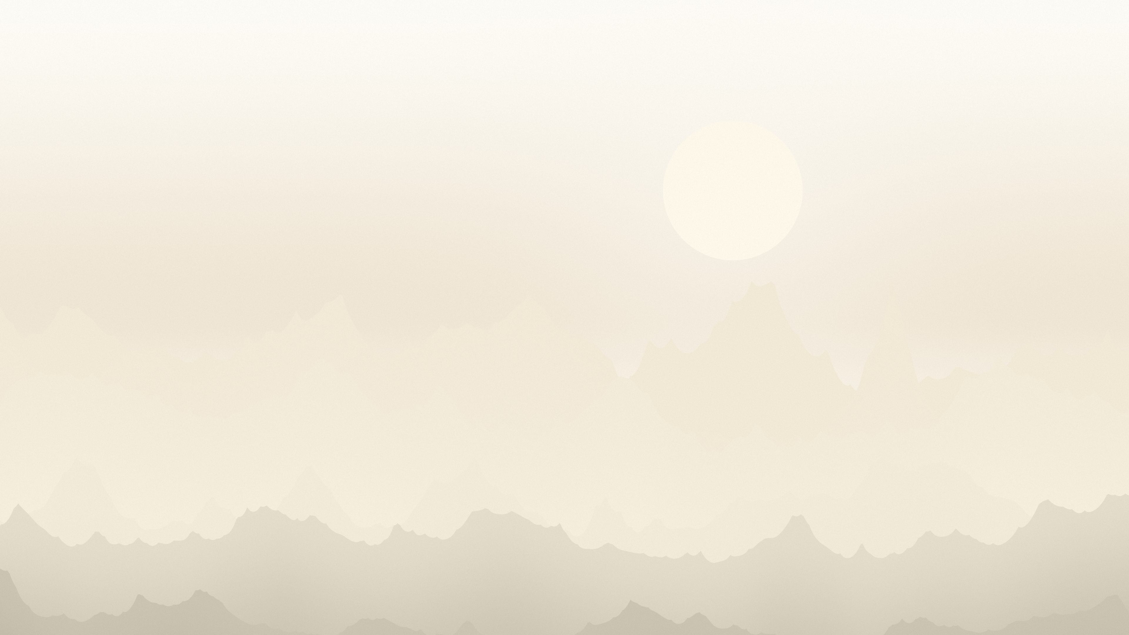 Cream and Beige Minimalist Mountain Landscape desktop wallpaper in 4K