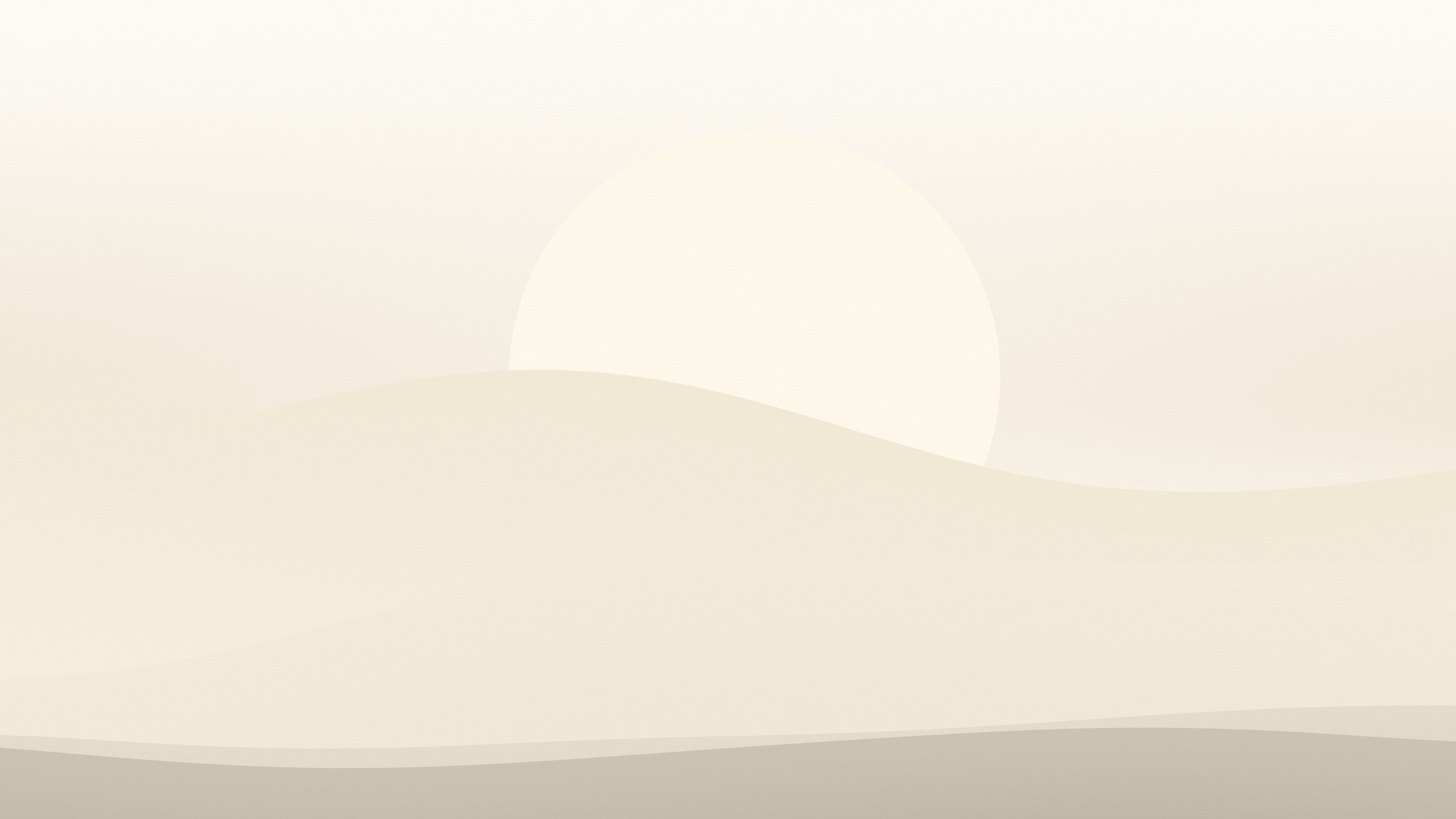 Cream and Beige Minimalist Sunset Hills desktop wallpaper in 4K