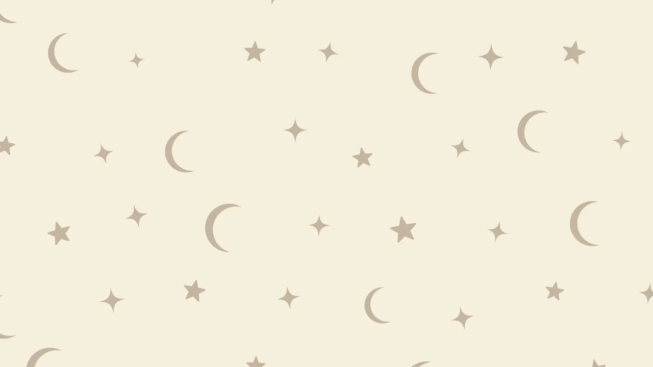Cream and Beige Moon and Stars Pattern desktop wallpaper in 4K