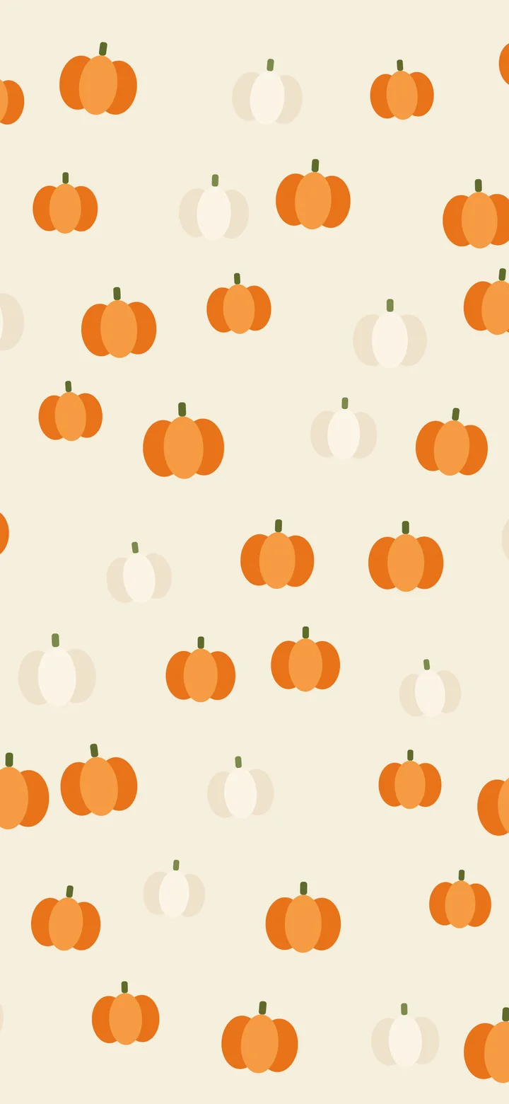 Cream and Beige Pumpkin Pattern wallpaper for iPhone and Android