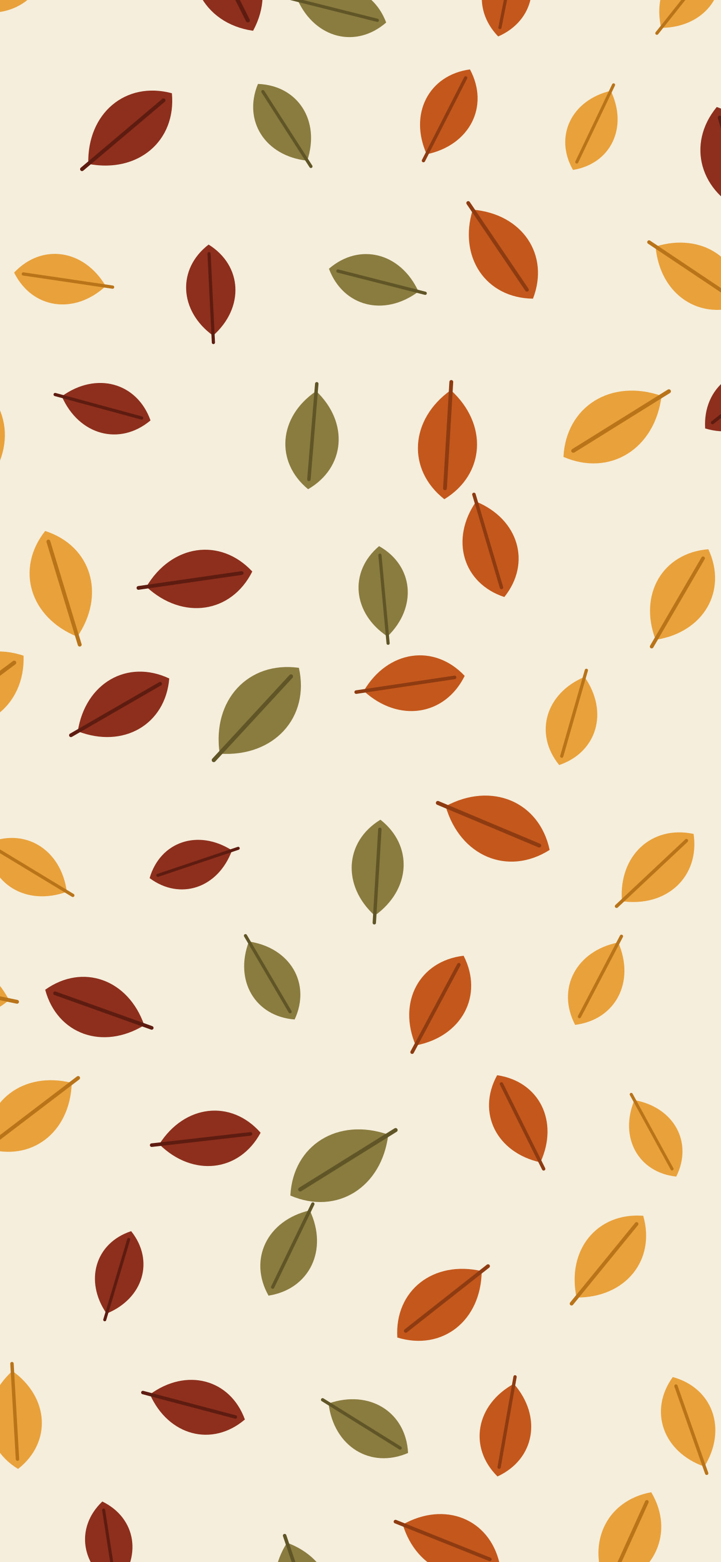 Cream Autumn Leaves Pattern wallpaper for iPhone and Android