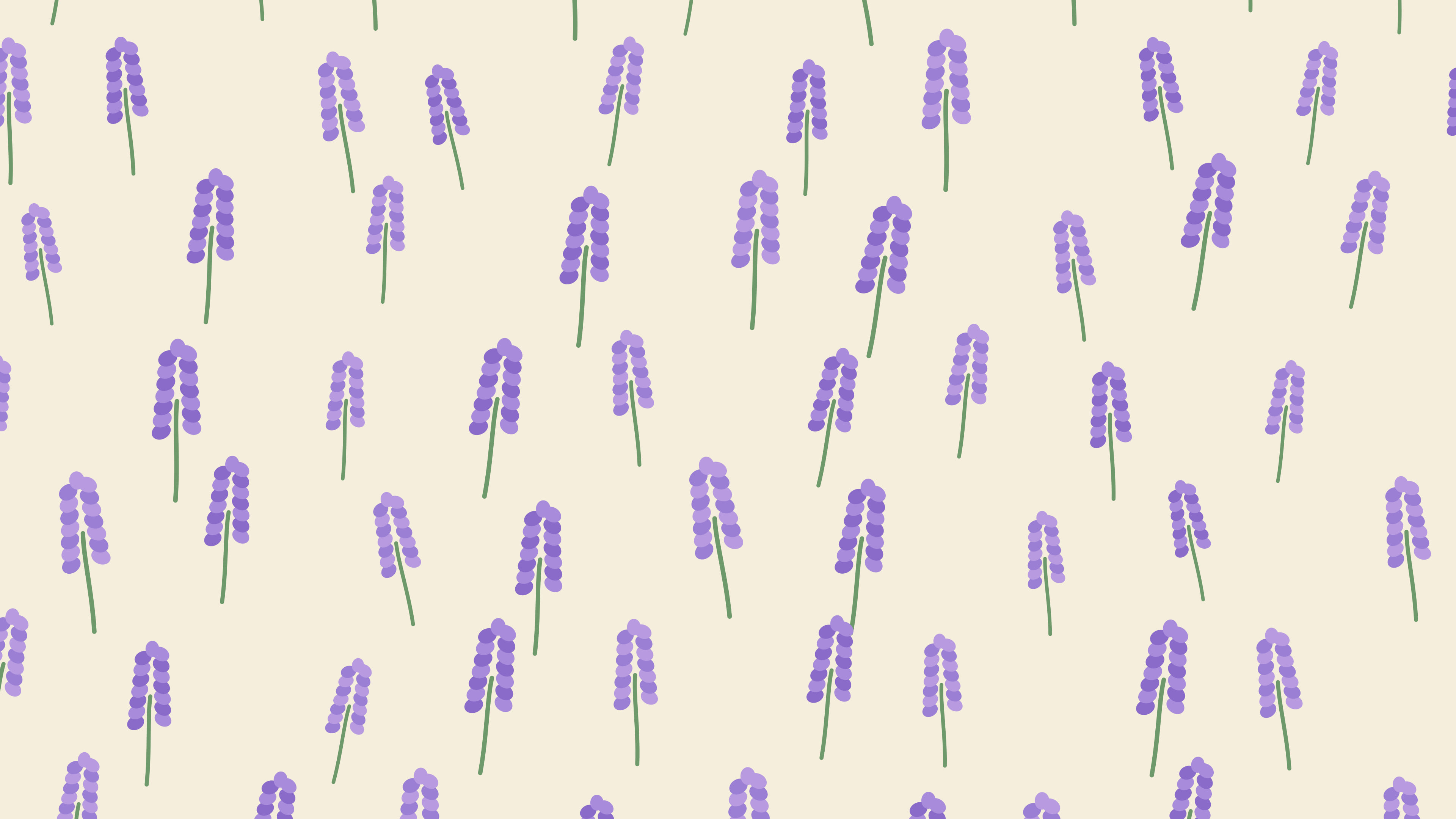 Cream Lavender Sprig Pattern desktop wallpaper in 4K