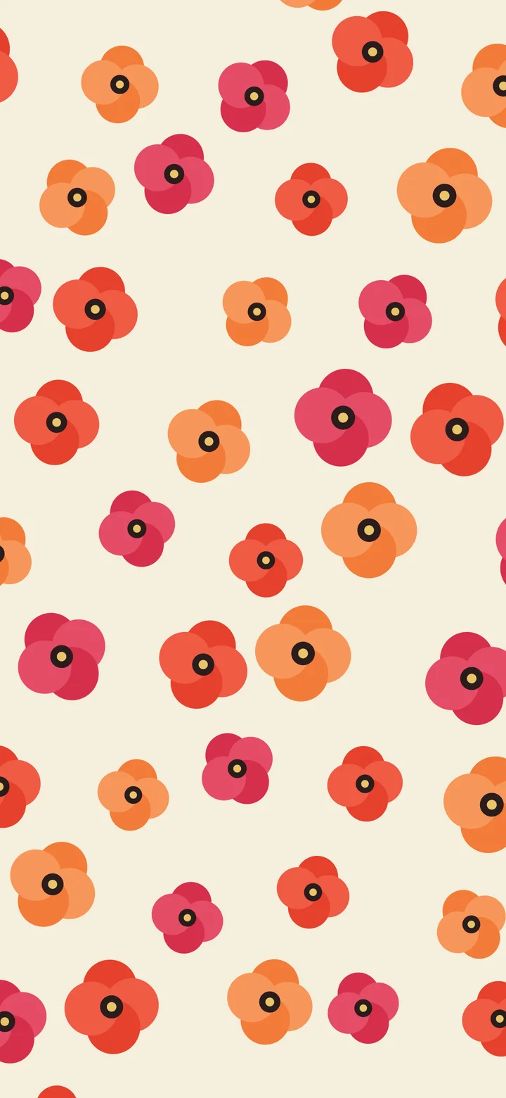 Cream Poppy Flower Pattern wallpaper for iPhone and Android