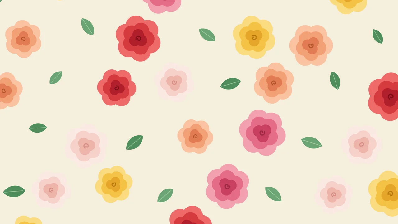 Cream Rose Pattern desktop wallpaper in 4K