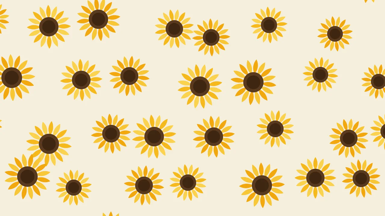 Cream Sunflower Pattern desktop wallpaper in 4K
