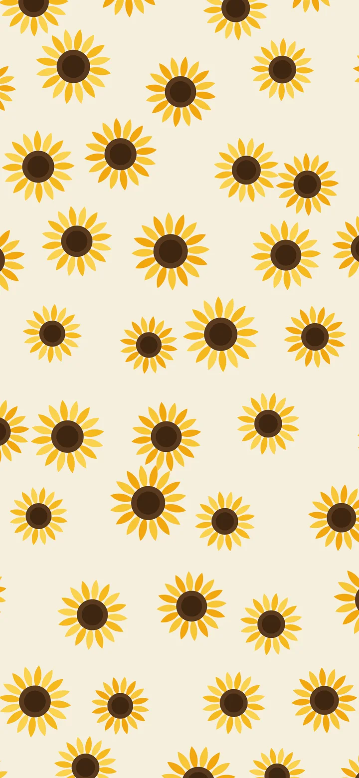 Cream Sunflower Pattern wallpaper for iPhone and Android