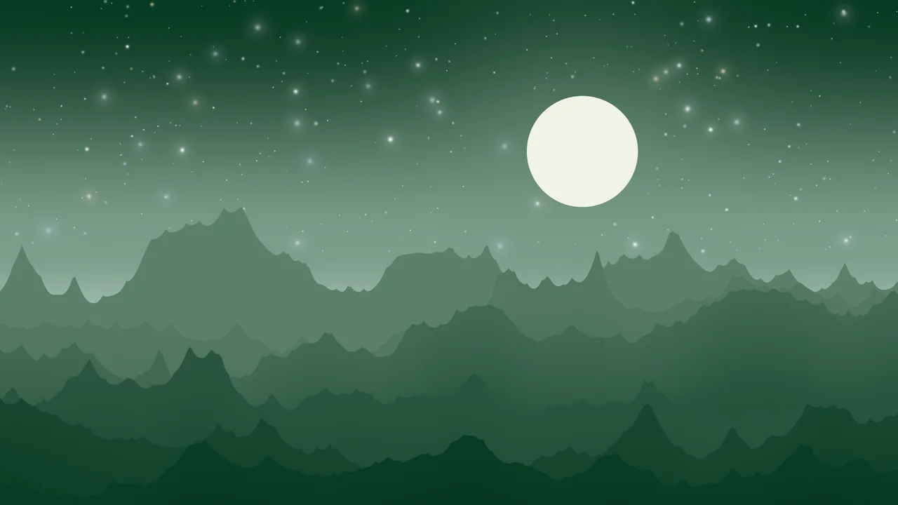Dark Green and Ivory Minimalist Mountain Landscape desktop wallpaper in 4K