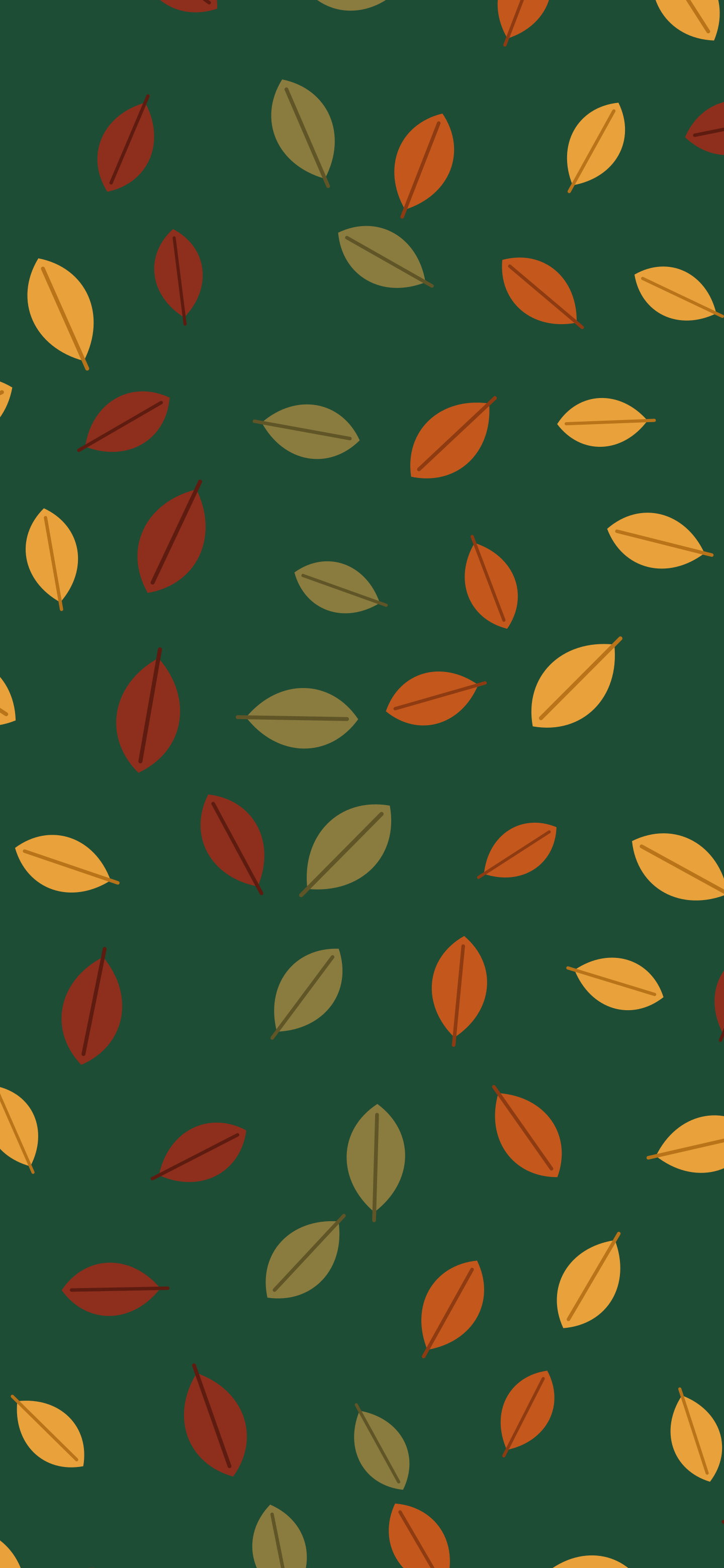 Dark Green Autumn Leaves Pattern wallpaper for iPhone and Android