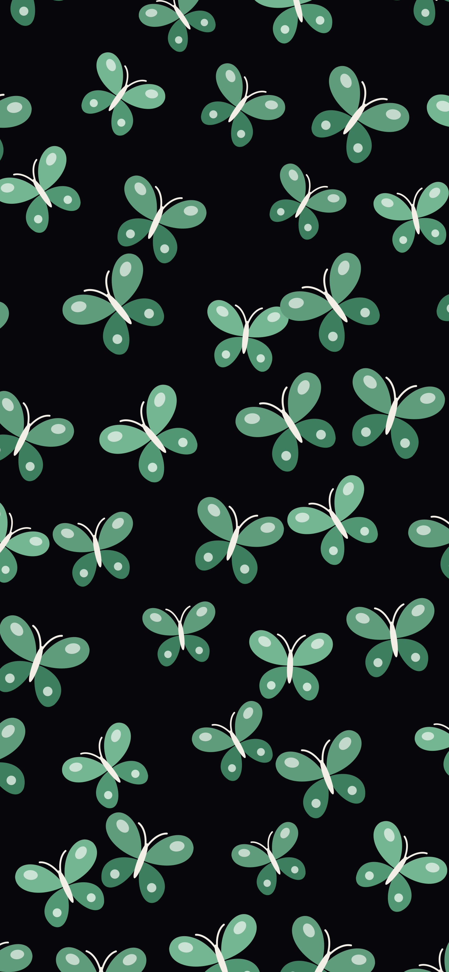 Dark Green Butterfly Pattern wallpaper for iPhone and Android