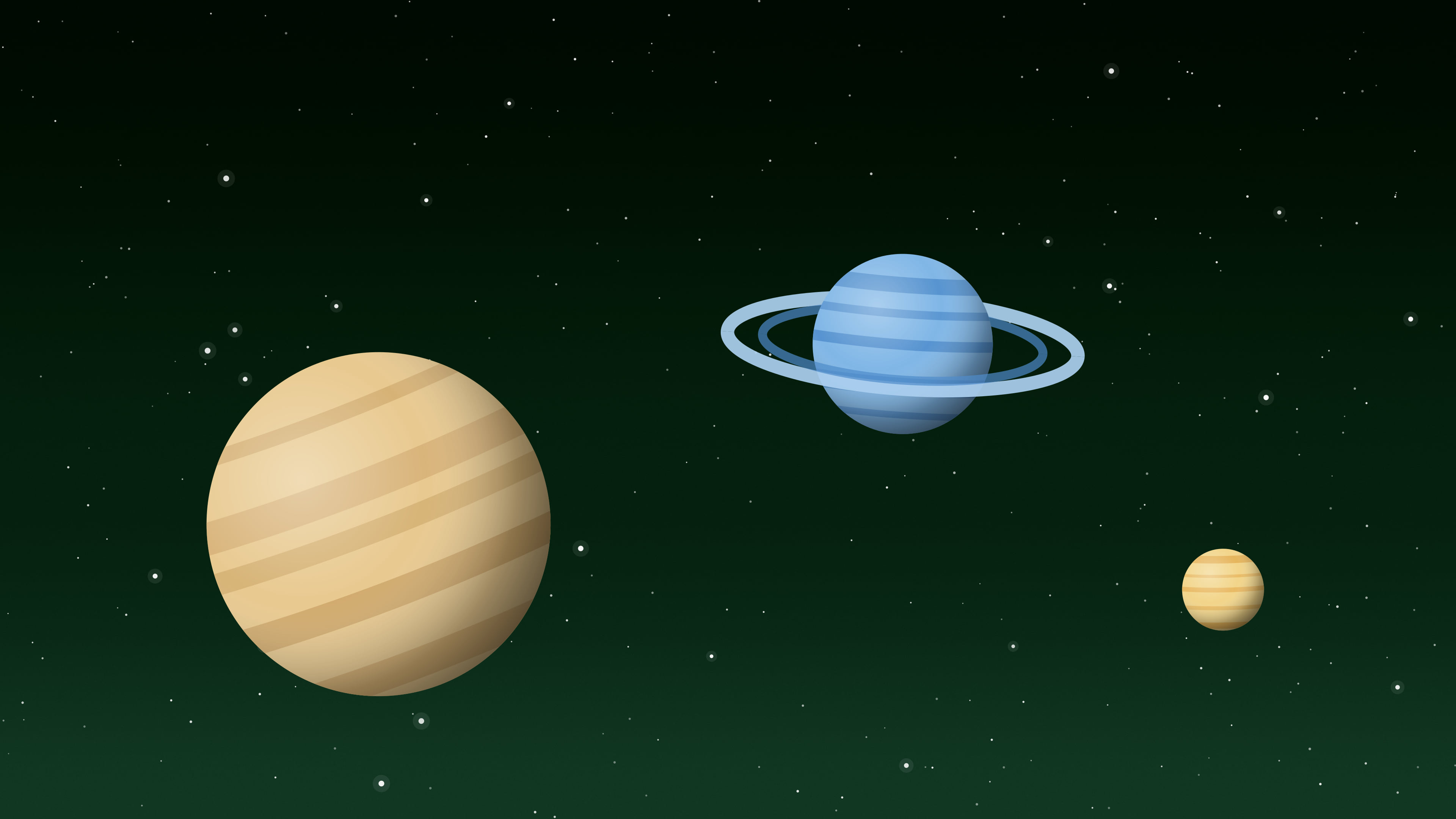 Dark Green Planets desktop wallpaper in 4K