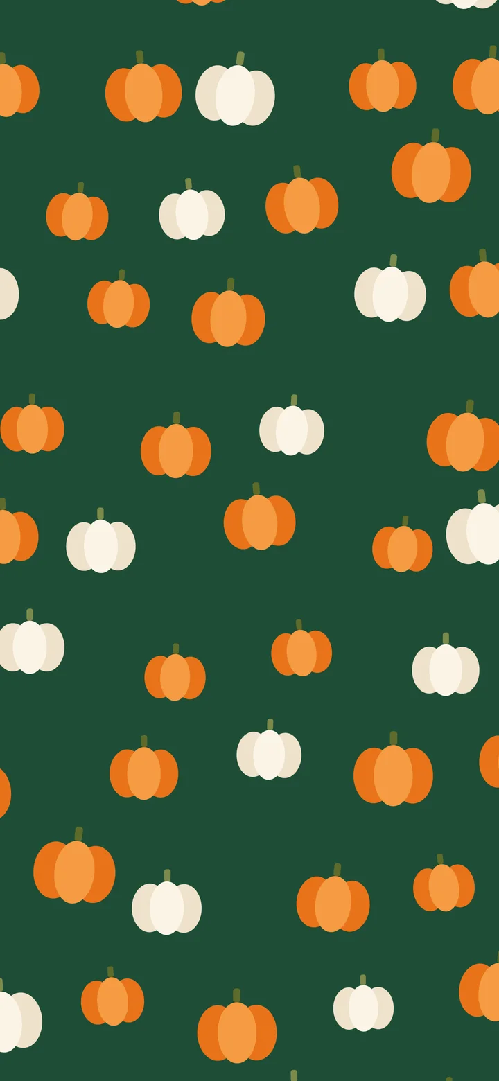 Dark Green Pumpkin Pattern wallpaper for iPhone and Android