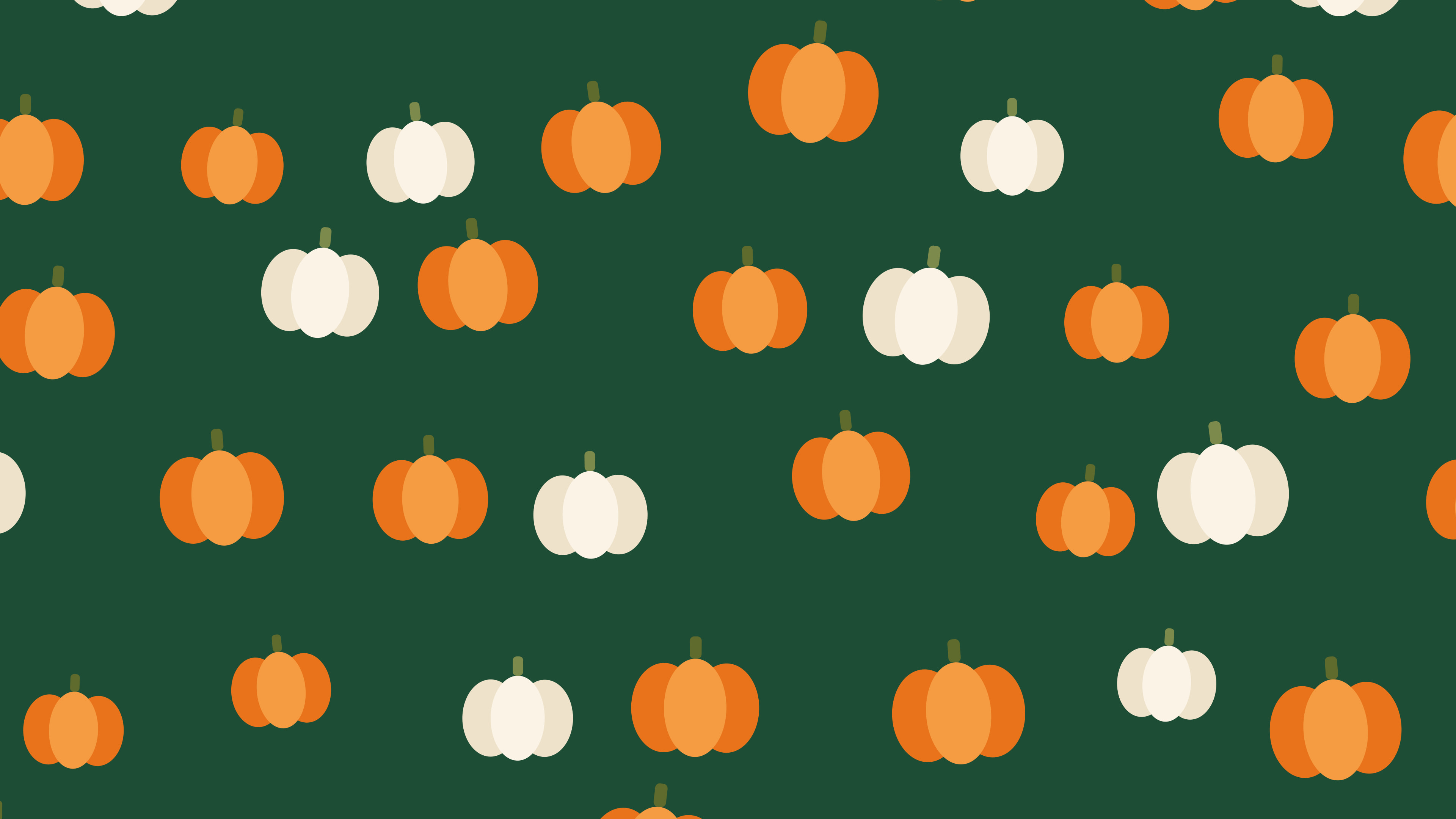 Dark Green Pumpkin Pattern desktop wallpaper in 4K