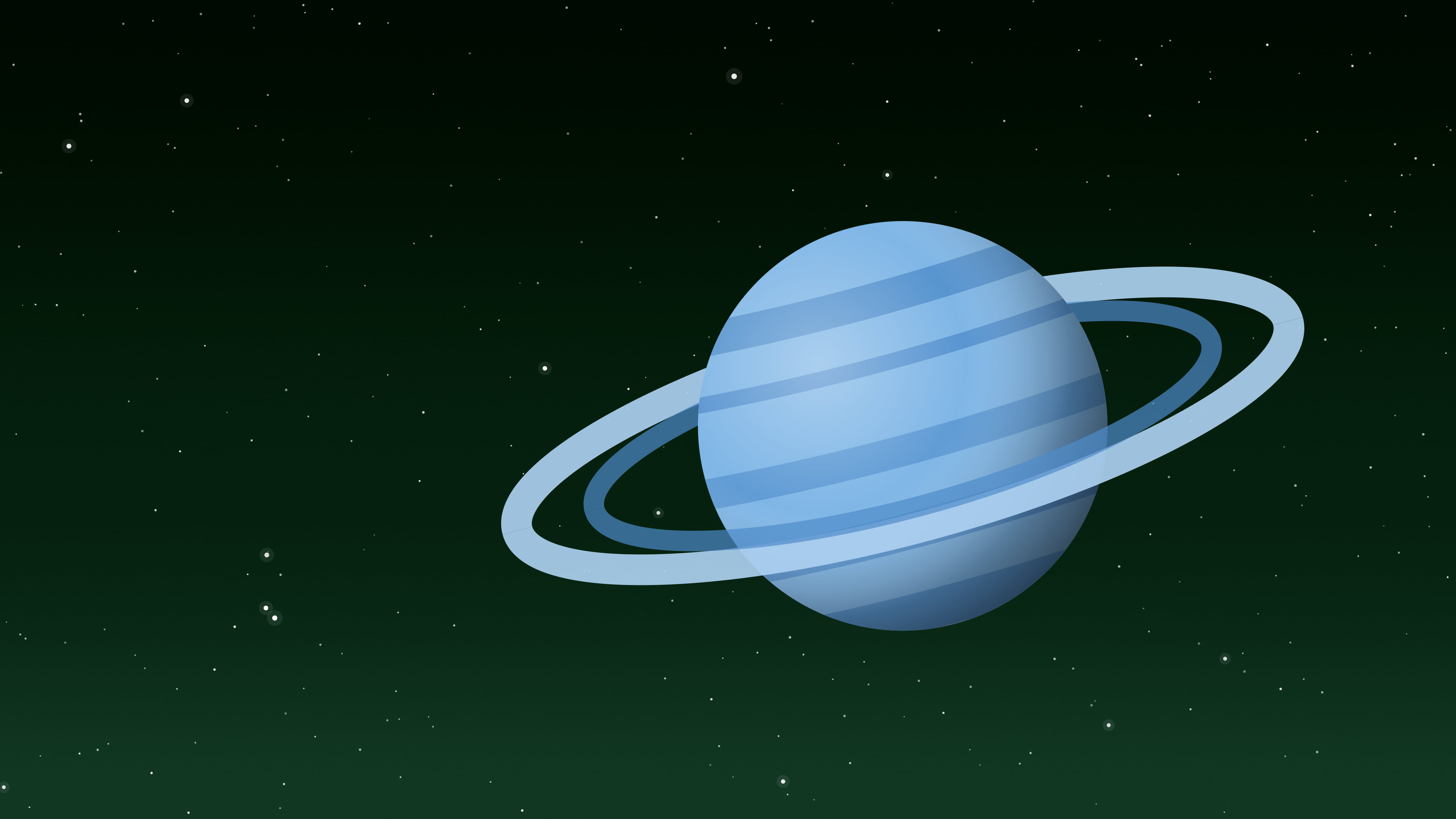 Dark Green Ringed Planet desktop wallpaper in 4K
