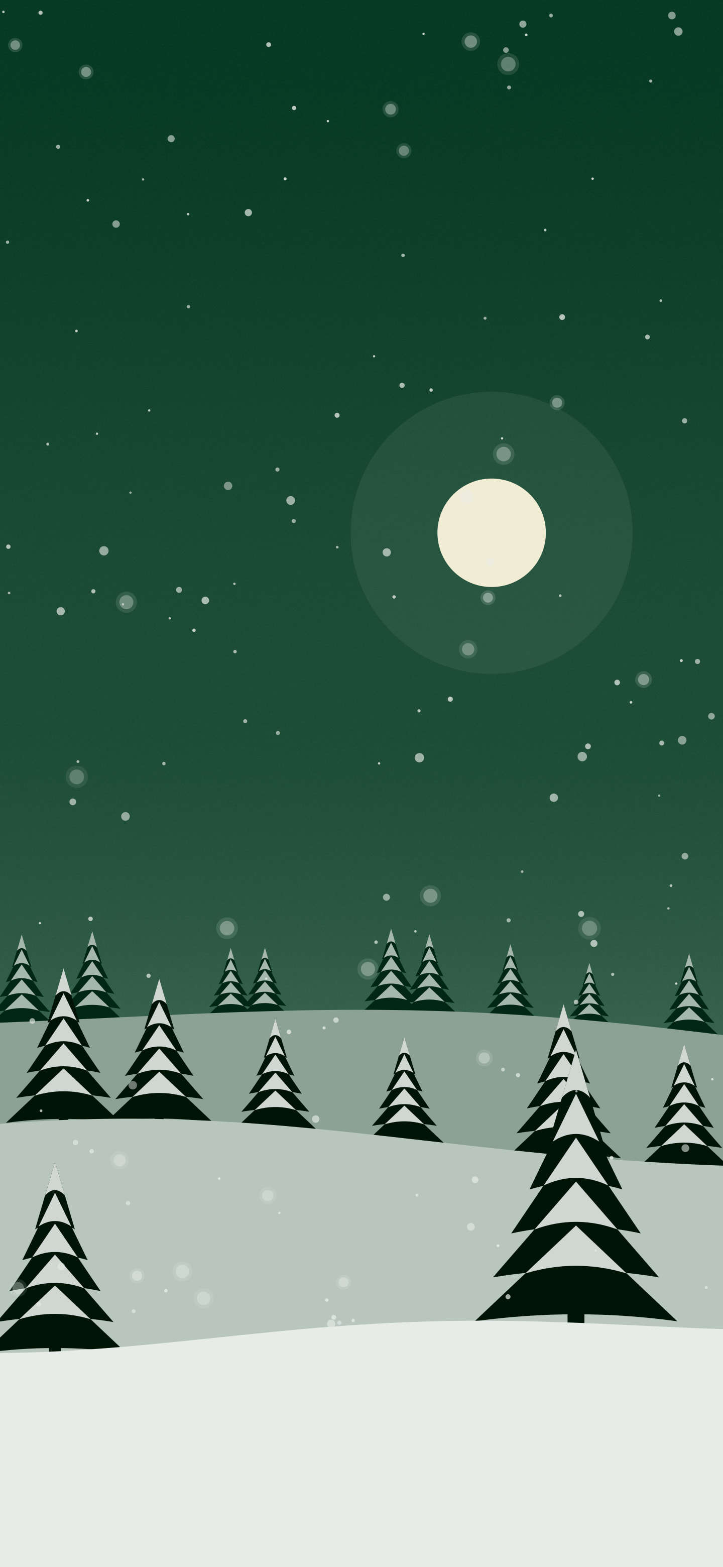 Dark Green Snowy Forest wallpaper for iPhone and Android
