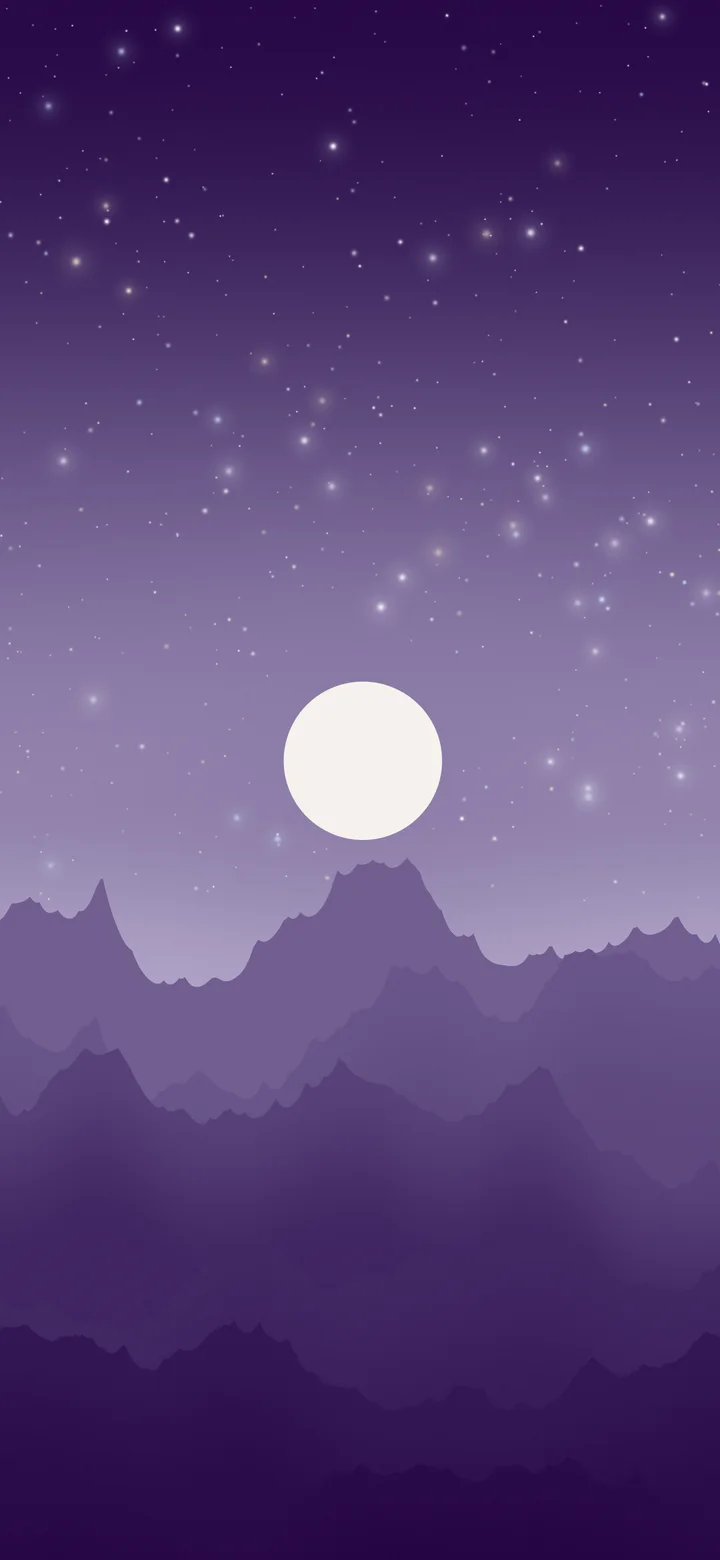 Dark Purple and Ivory Minimalist Mountain Landscape wallpaper for iPhone and Android