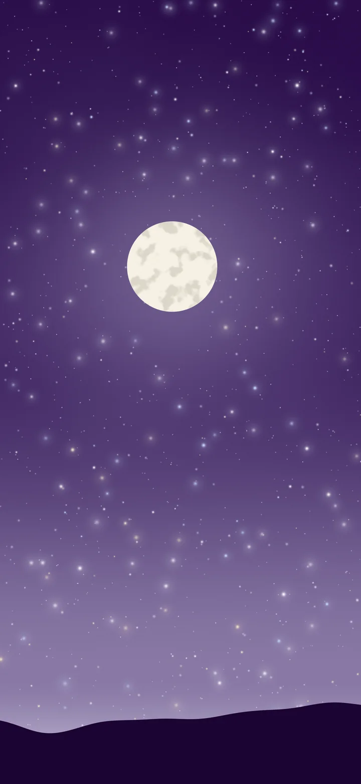 Dark Purple and Ivory Moon and Stars Night Sky wallpaper for iPhone and Android