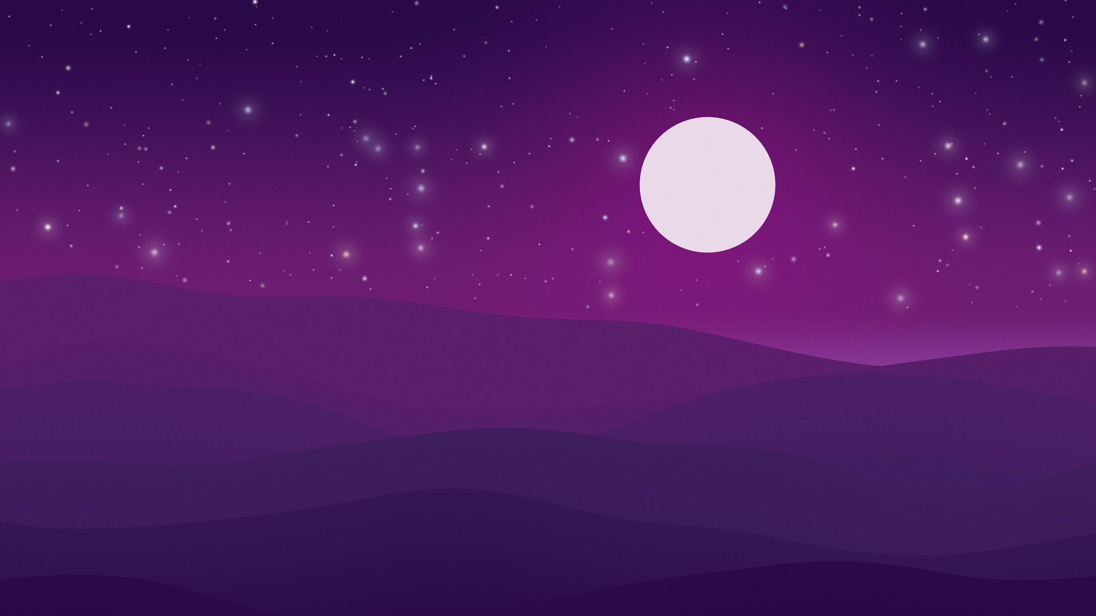 Dark Purple Minimalist Desert Dunes desktop wallpaper in 4K