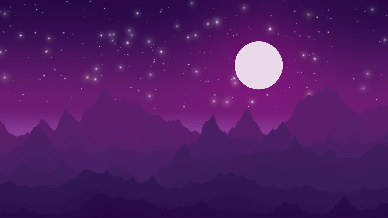 Dark Purple Minimalist Mountain Landscape desktop wallpaper in 4K