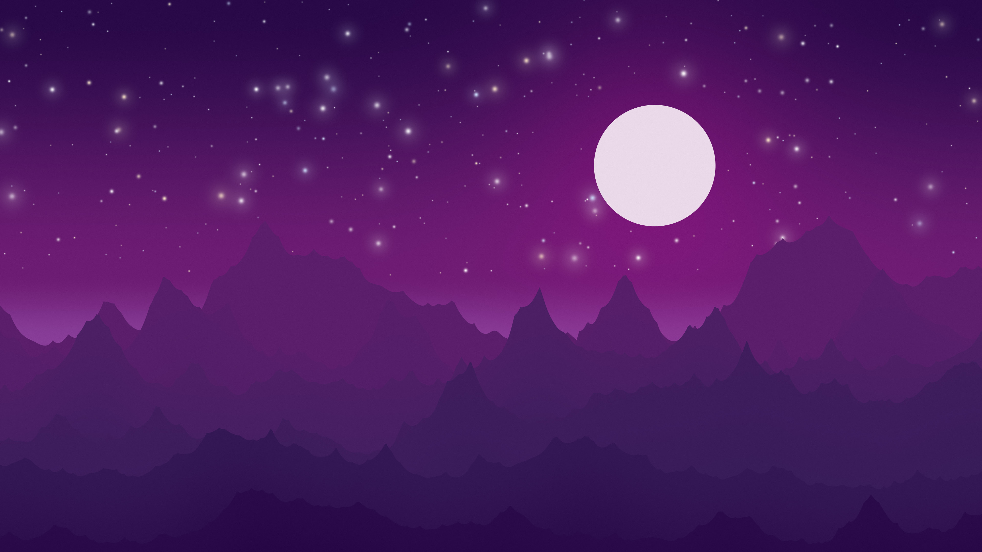 Dark Purple Minimalist Mountain Landscape desktop wallpaper in 4K