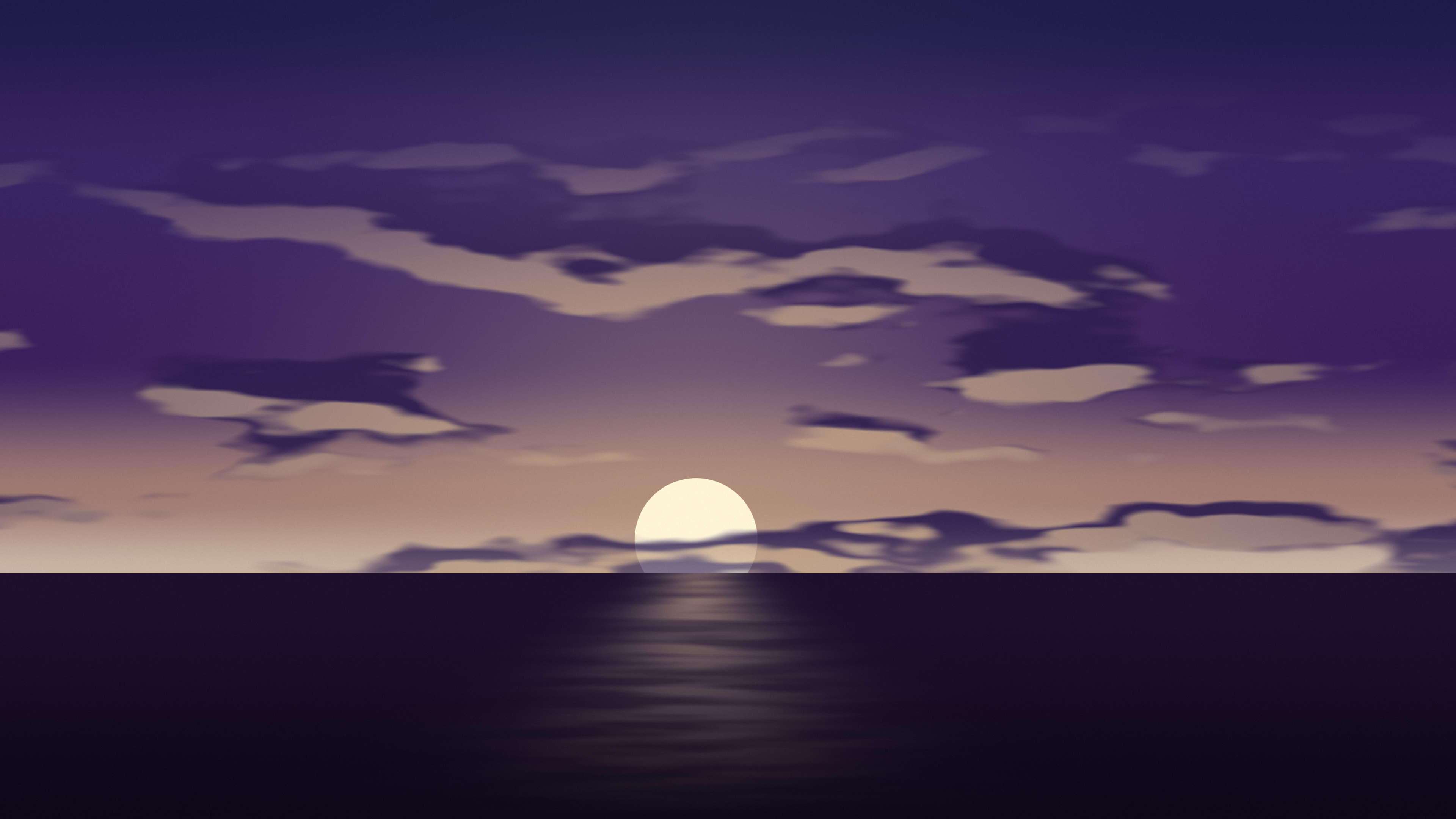 Dark Purple Sunset Sky desktop wallpaper in 4K