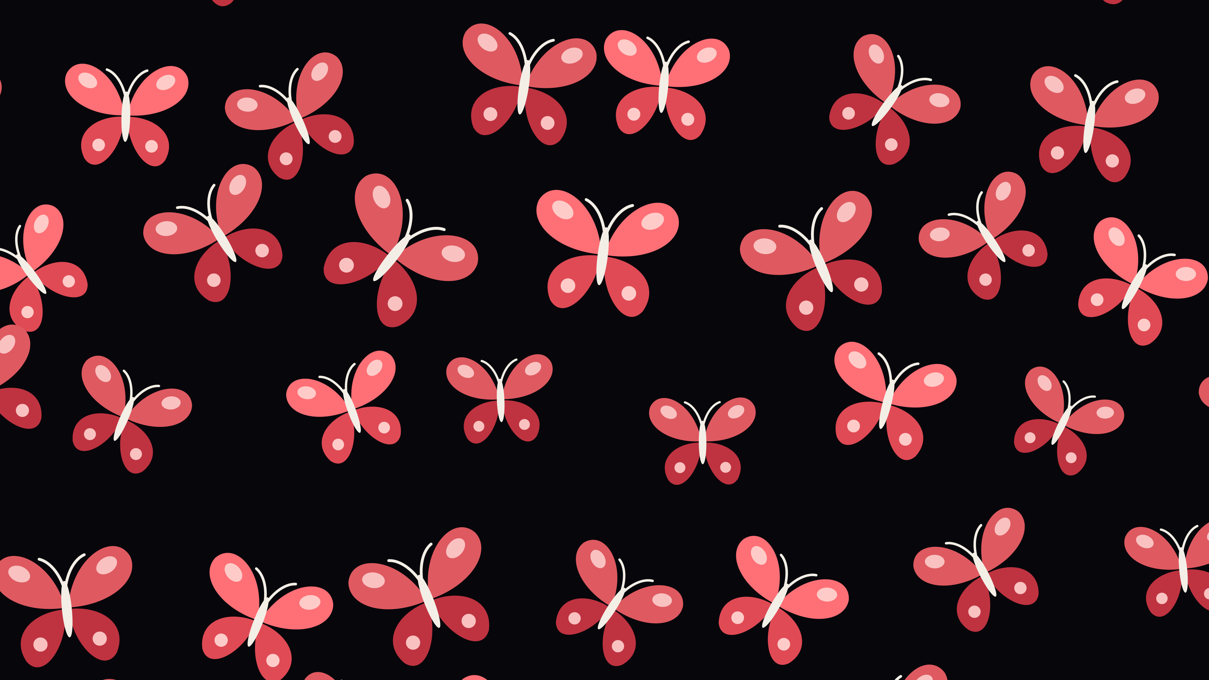 Dark Red Butterfly Pattern desktop wallpaper in 4K