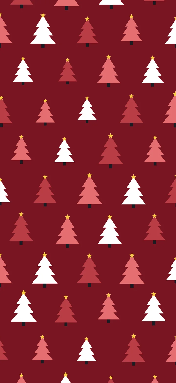Dark Red Christmas Tree Pattern wallpaper for iPhone and Android
