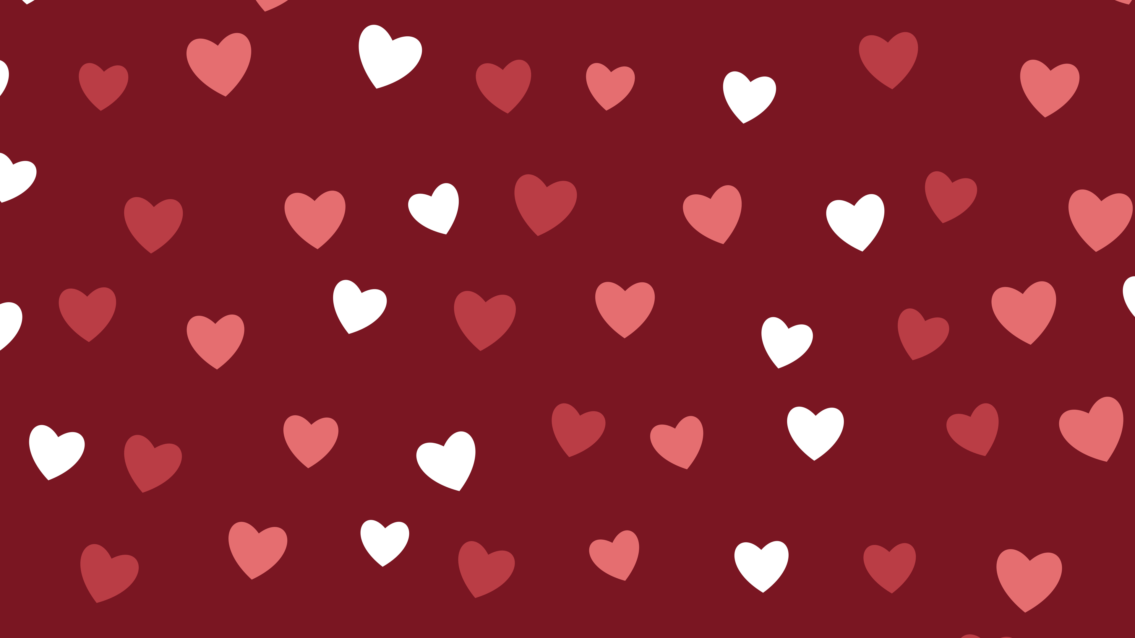 Dark Red Heart Pattern desktop wallpaper in 4K